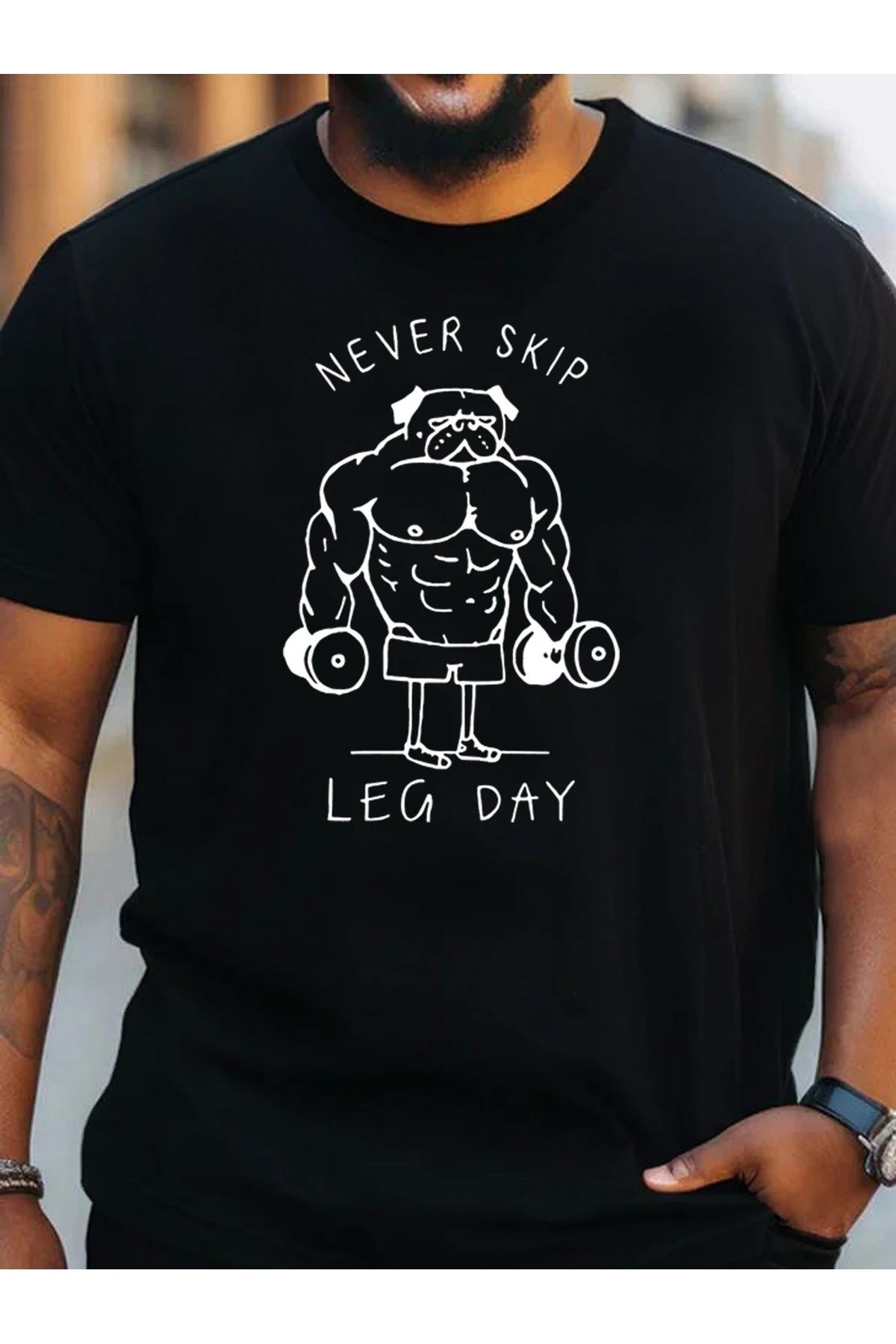 Hunors Sportswear & Company Unisex Kadın/Erkek Oversize Baskılı Pamuklu Bisiklet Yaka Kısa Kollu SİYAH T-shirt