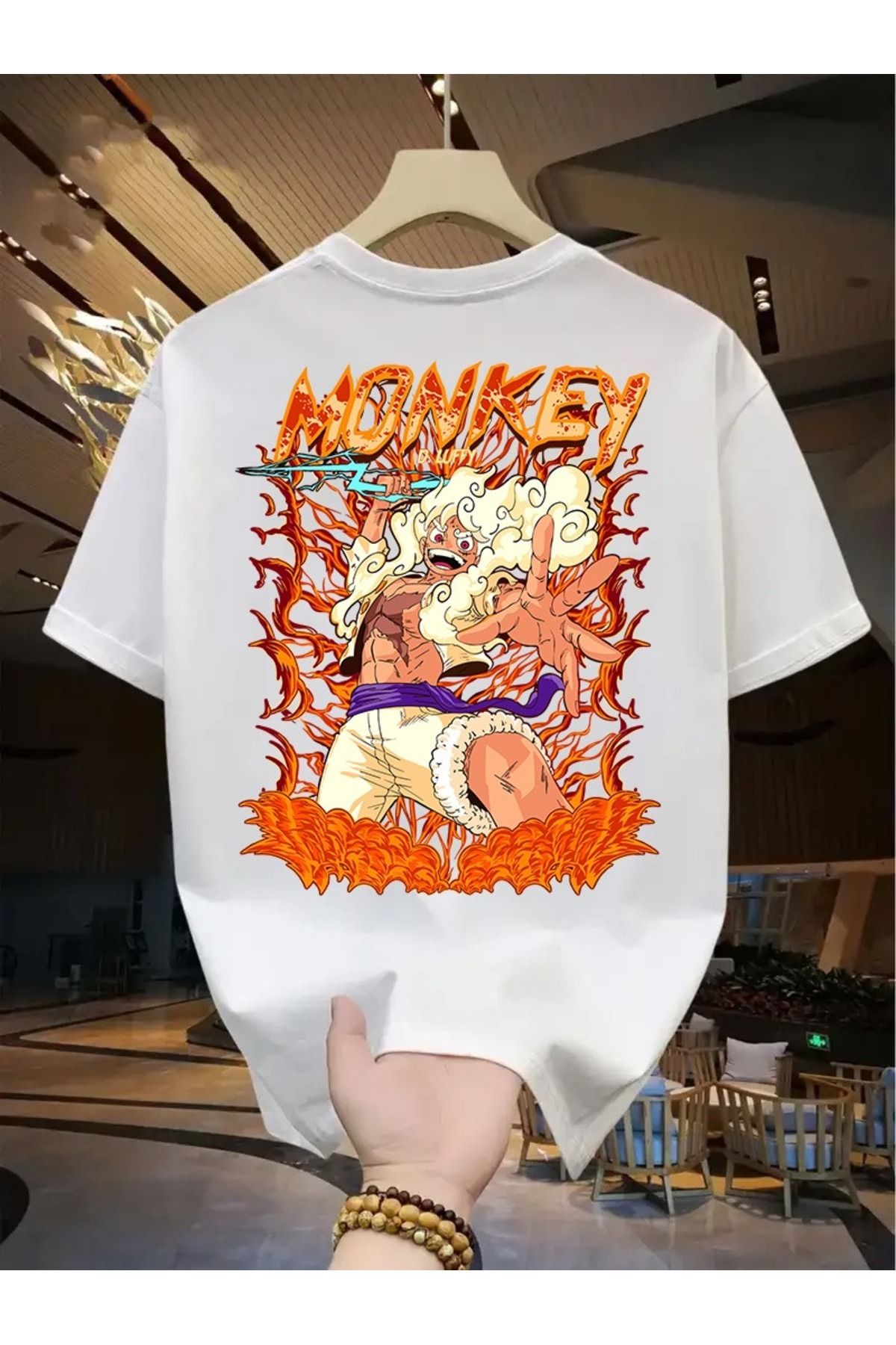 Hunors Sportswear & Company Unisex Kadın/Erkek Oversize %100 Pamuklu Premium Bisiklet Yaka Kısa Kollu Beyaz T-shirt