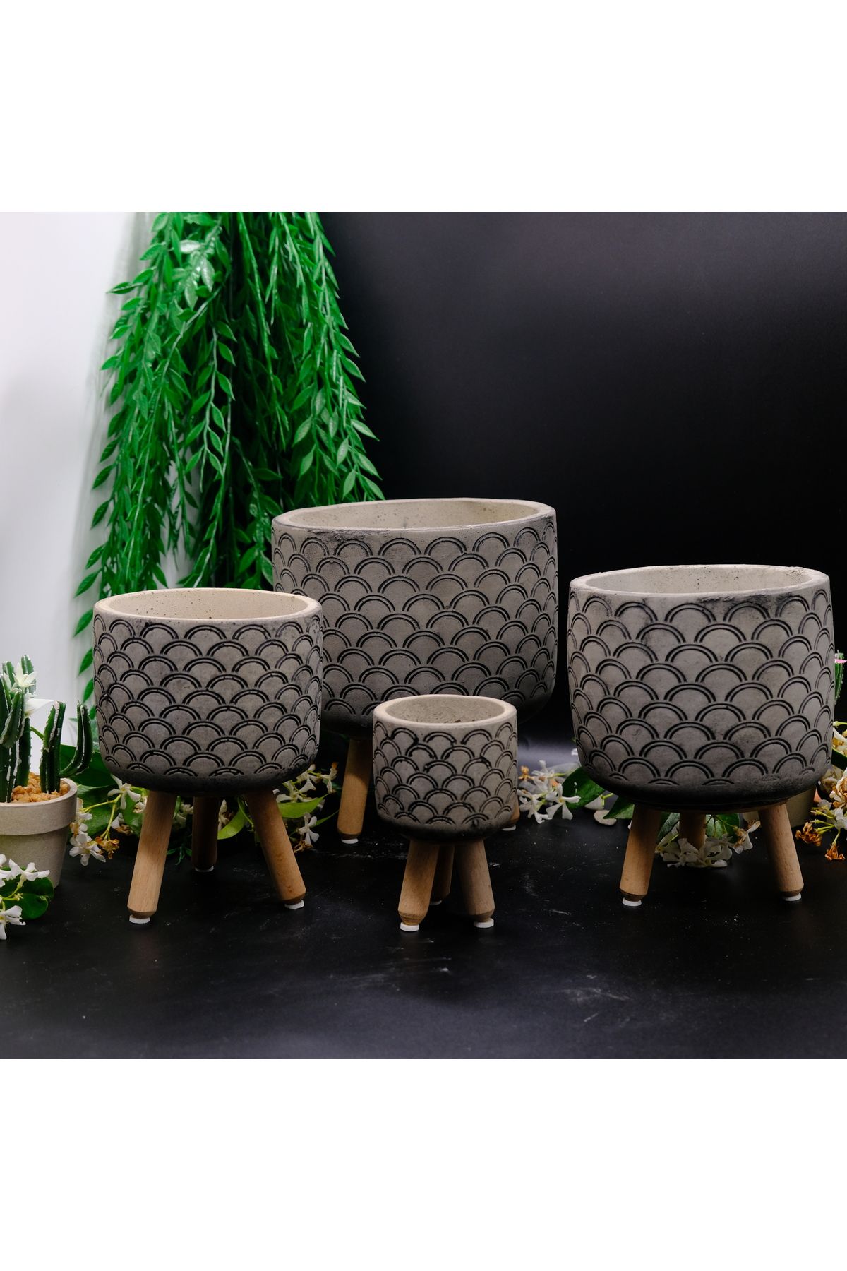 BGGdekor Midye Desenli dekoratif BETON SAKSI