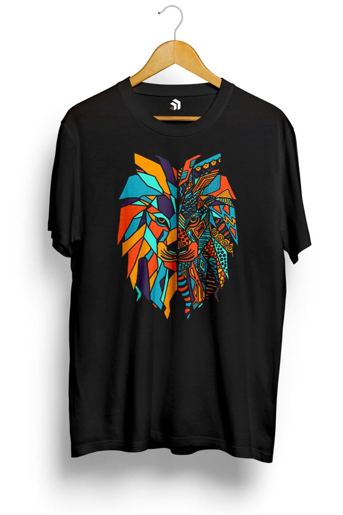 Miba Store Abstract Lion Baskılı Tişört