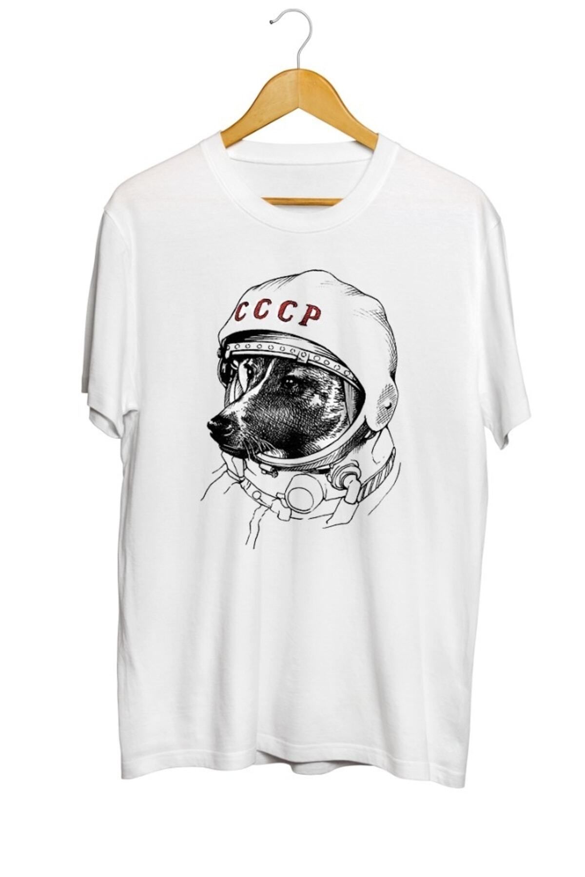 Miba Store Laika, Uzay Gezgini Baskılı Unisex Tişört