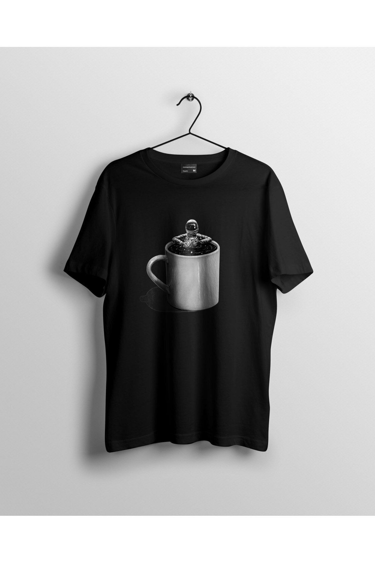 Miba Store Unisex Gezegen Yolculuğuna Bi Kahve Molası Baskılı Tshirt