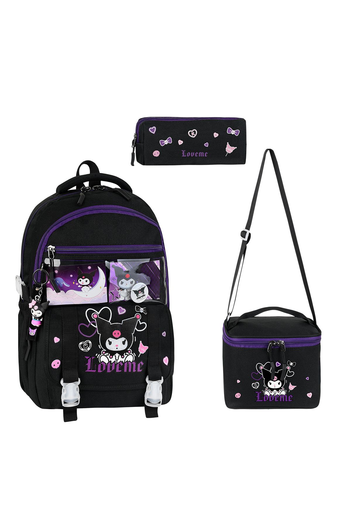 QL ACCESSORY Kuromi Lüx İlk Okul Çantası