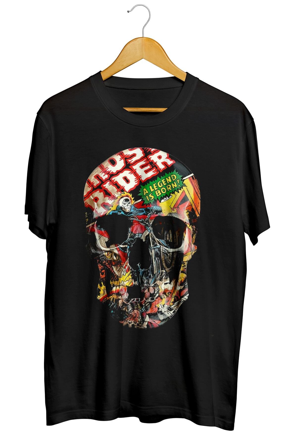 Miba Store Rider Skull Baskılı Unisex Tişört
