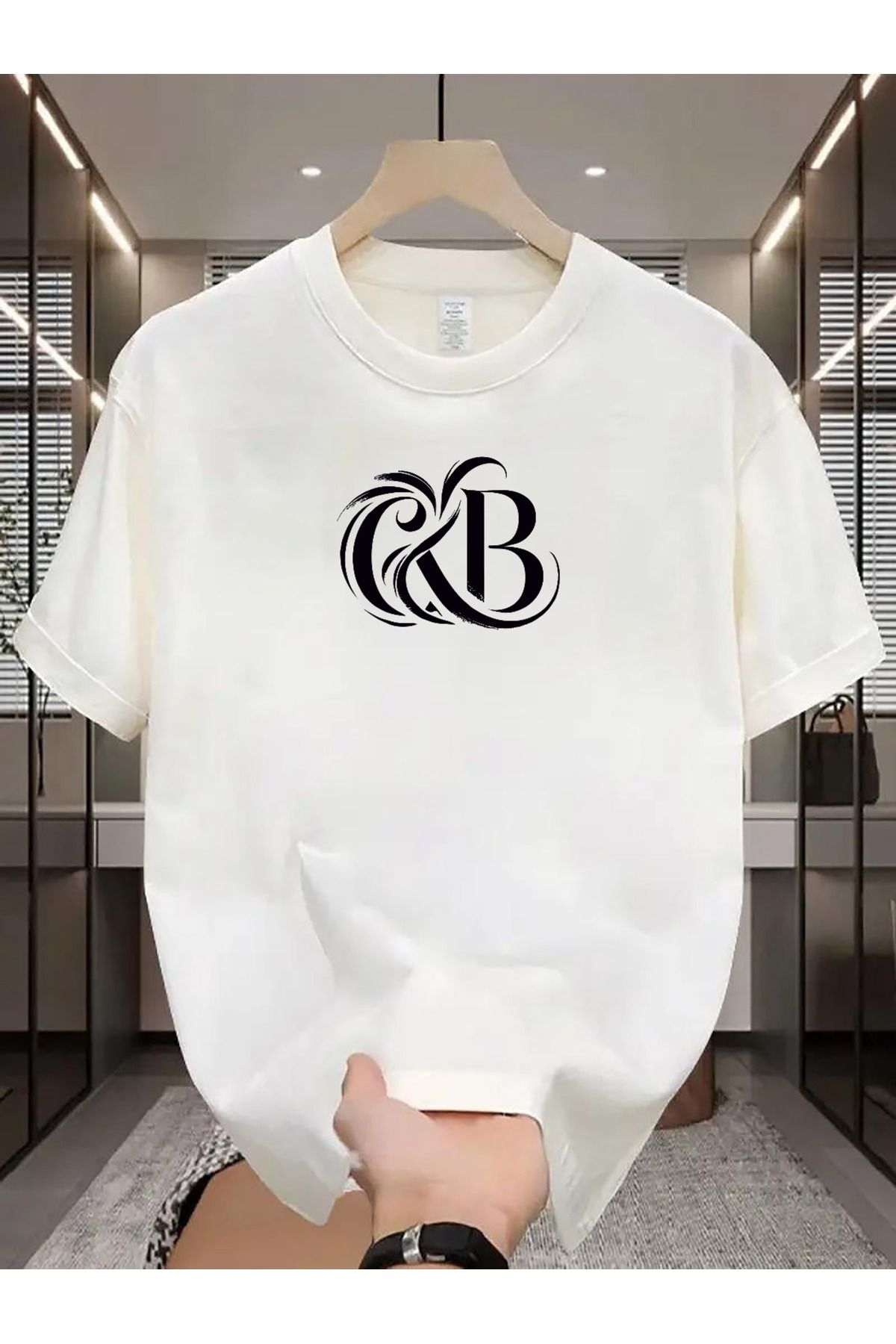 Hunors Sportswear & Company Unisex Kadın/Erkek Oversize Baskılı Pamuklu Bisiklet Yaka Kısa Kollu BEYAZ T-shirt