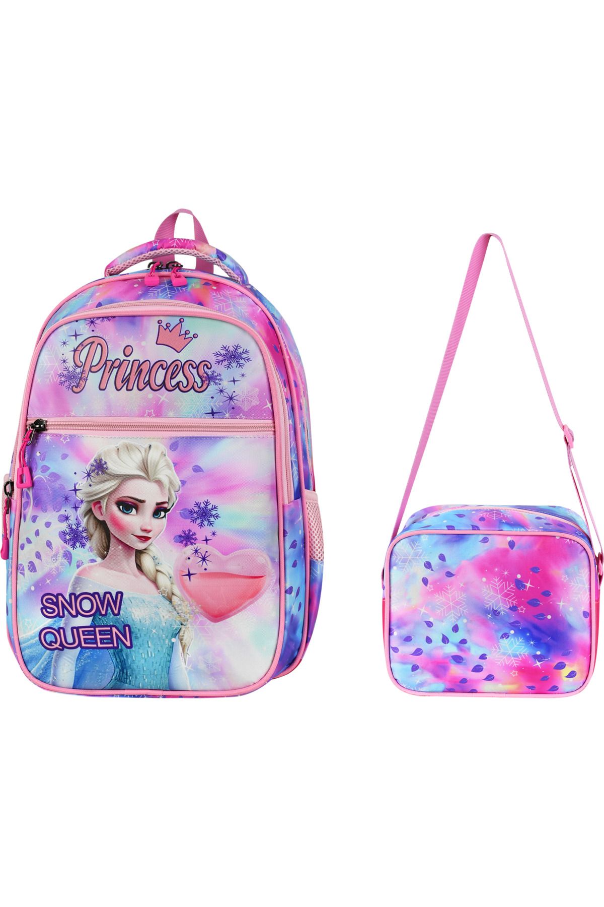 QL ACCESSORY Prenses Elsa set Lüx İlk Okul Çantası
