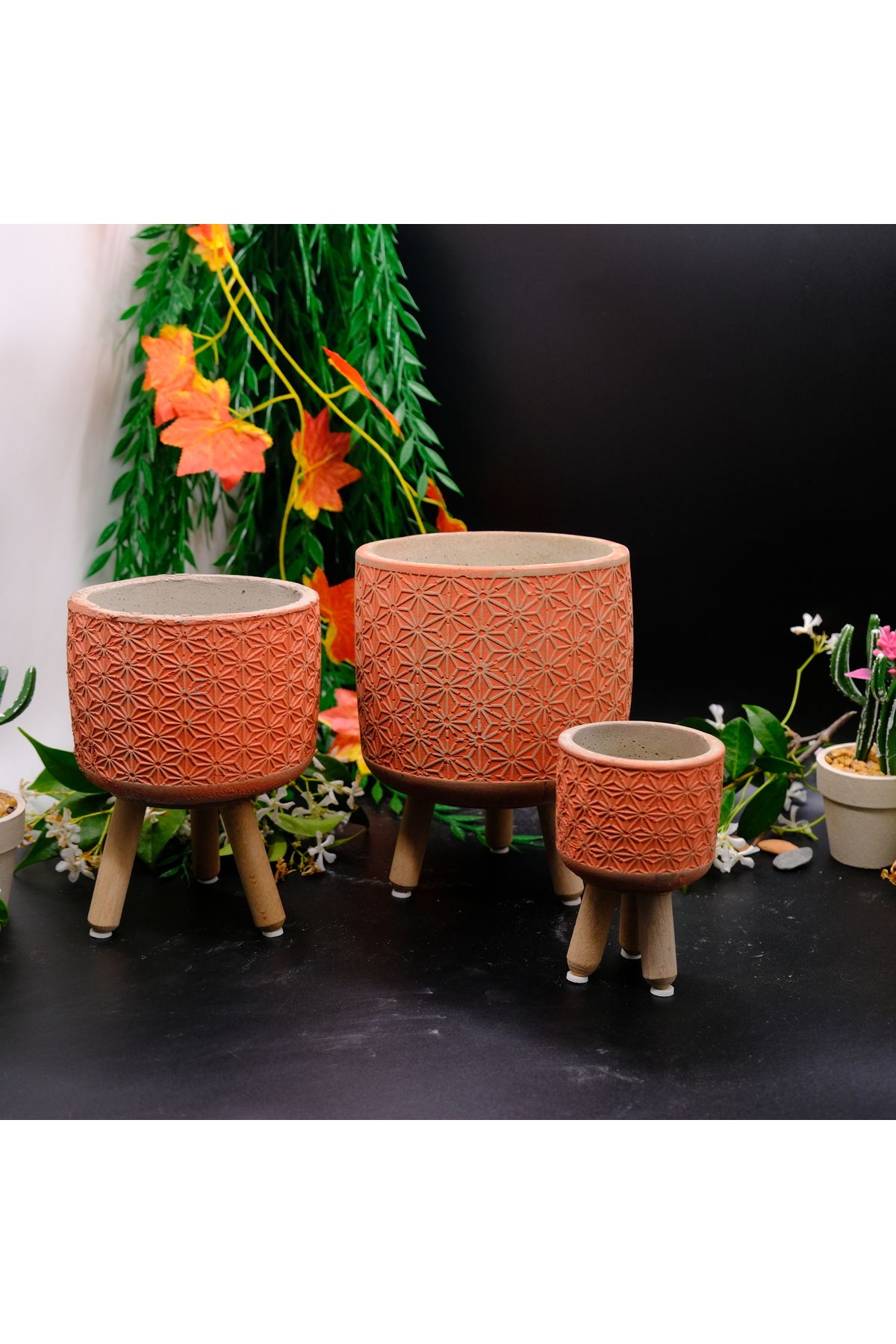 BGGdekor Yıldız set dekoratif BETON SAKSI