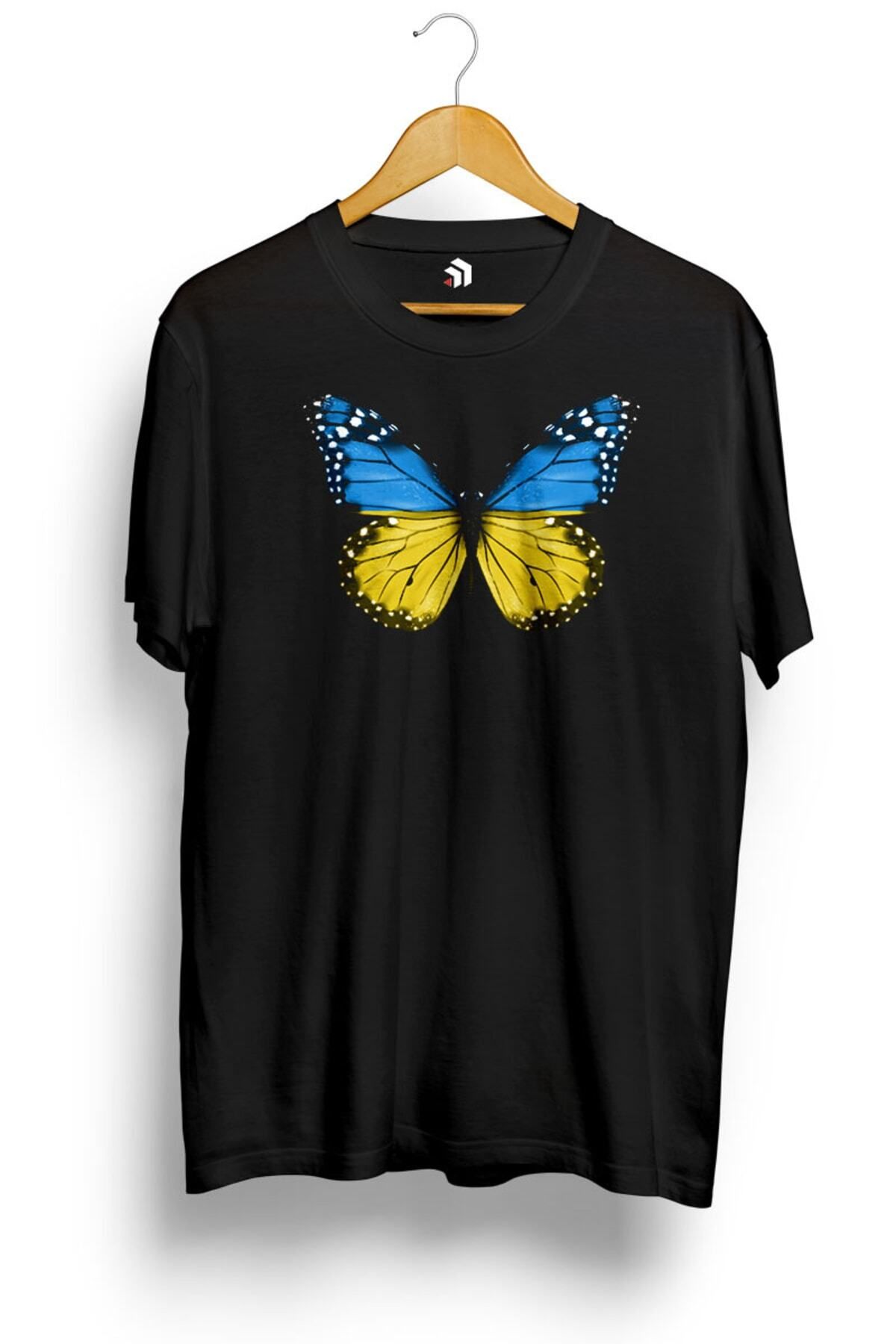 Miba Store Ukrainian Flag Butterfly Baskılı Tişört
