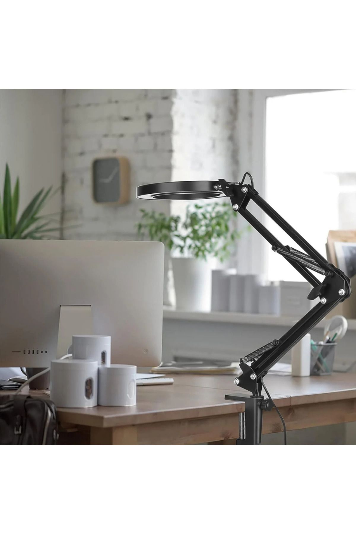 TAREZ-Sr5X Led Lighted Desk Magnifier |   5X Magnification, 72 Leds, Foldable Arm, 3 Light Modes & 10 Level Lights 3