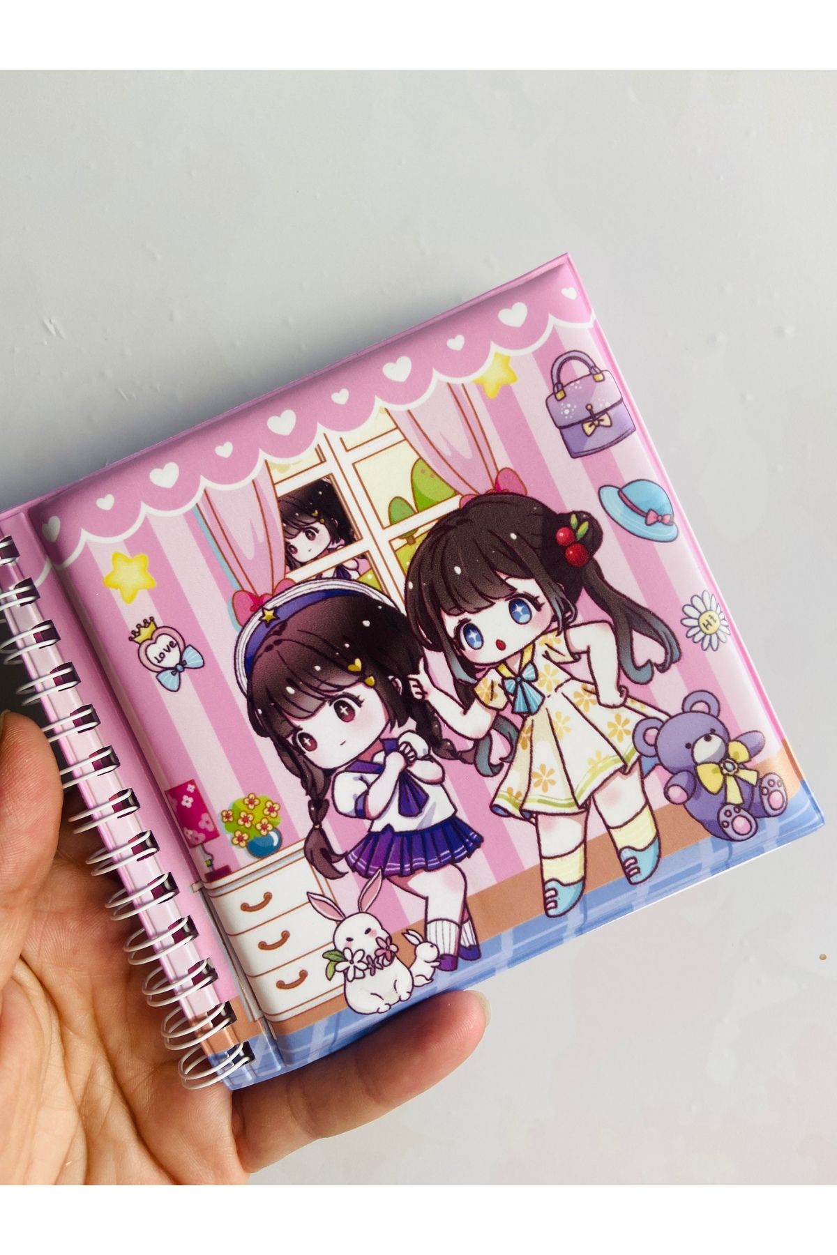 synshop Anime Kawaii Kızlar Yumuşak Sukuşi Kapak Sticker Etiket Çıkarma Albümü Defteri