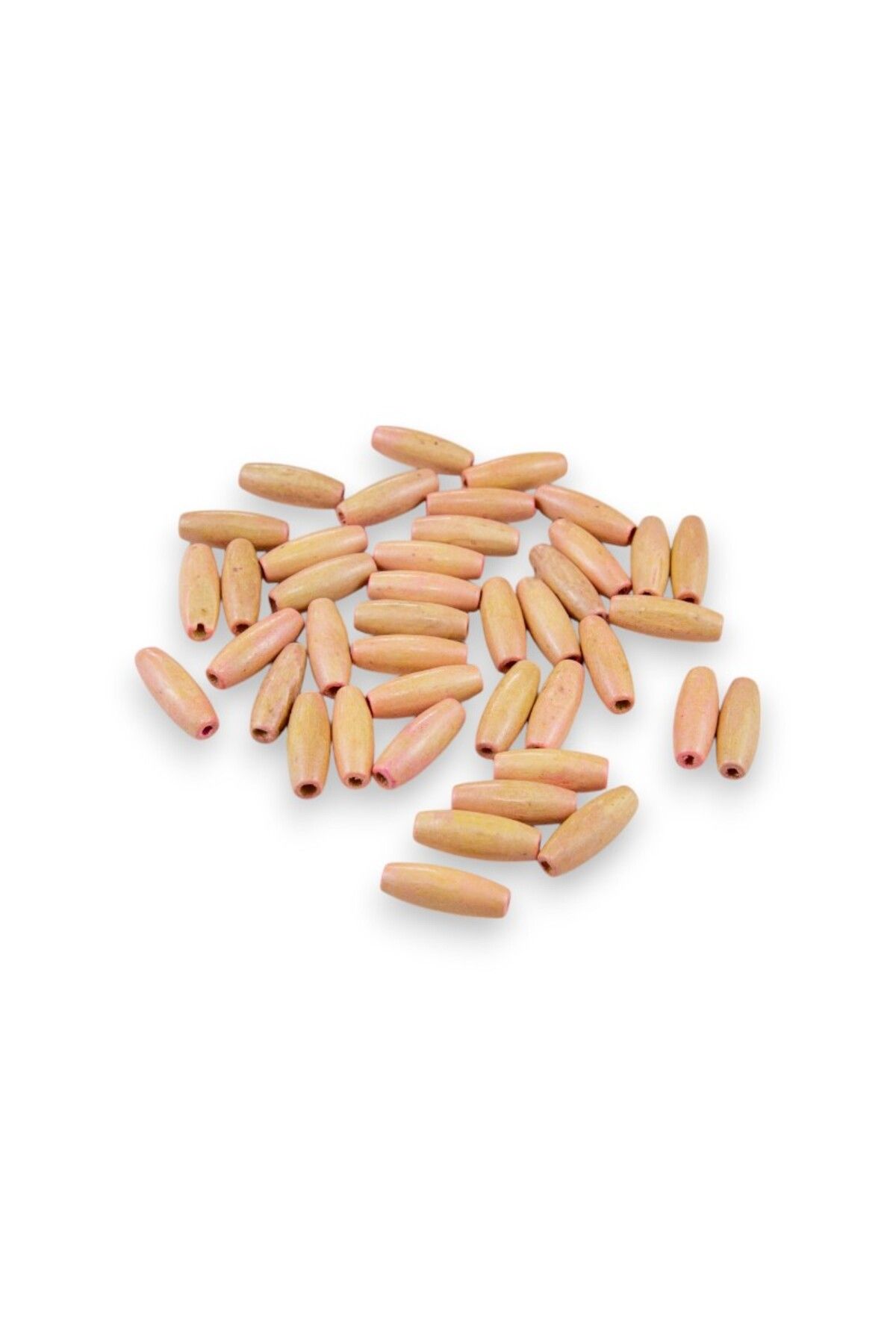 Serhat Aksesuar ve El İşçilik 12 mm Arpa İkili Krem (22X6 MM) Ahşap Boncuk 35 gr (100 ADET)