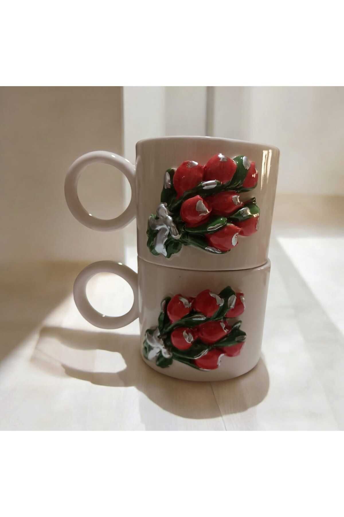 Dİ TAZZA Laleli Kupa Bardak 2 Kişilik Muq 200ml