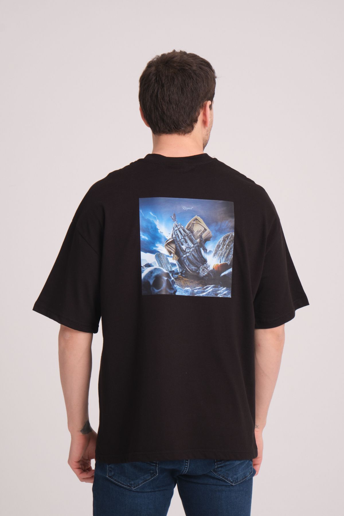 RESPECT FACTORY Dolar Baskılı-Oversize-T-shirt