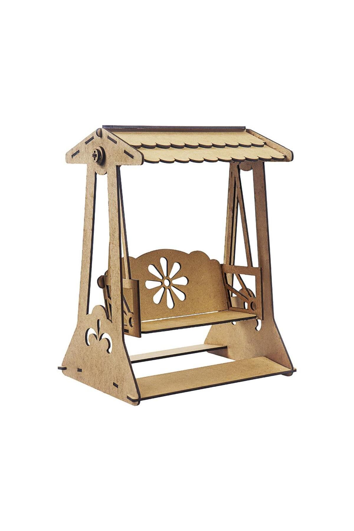ehobici Boyanabilir 3D Ahşap Salıncak - Demonte
