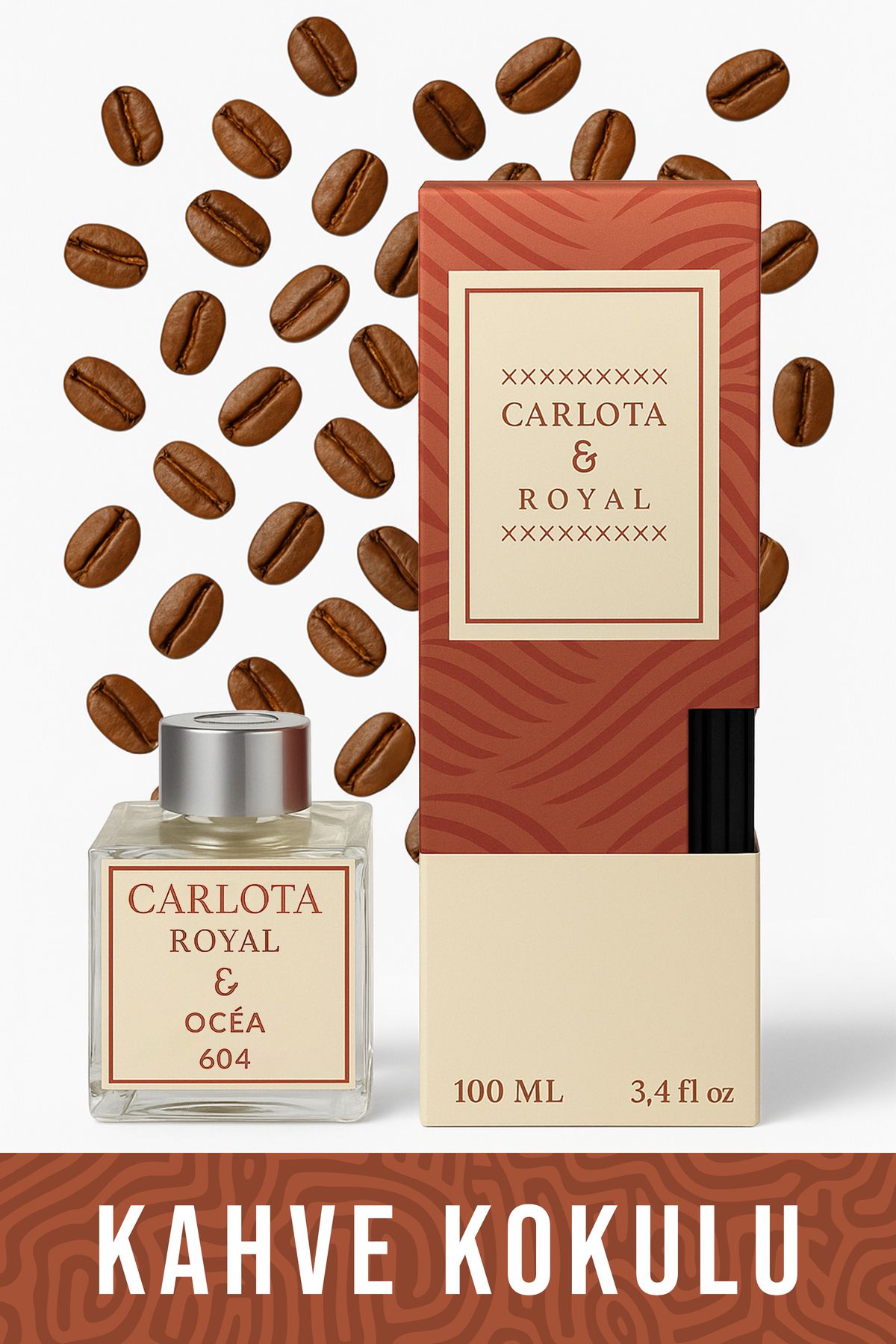 MATEO CARLOTA Royal Bambu Çubuklu Oda Kokusu | MOCHA MOOD | Kahve Aromalı Kalıcı Koku 100 ml | 601 |