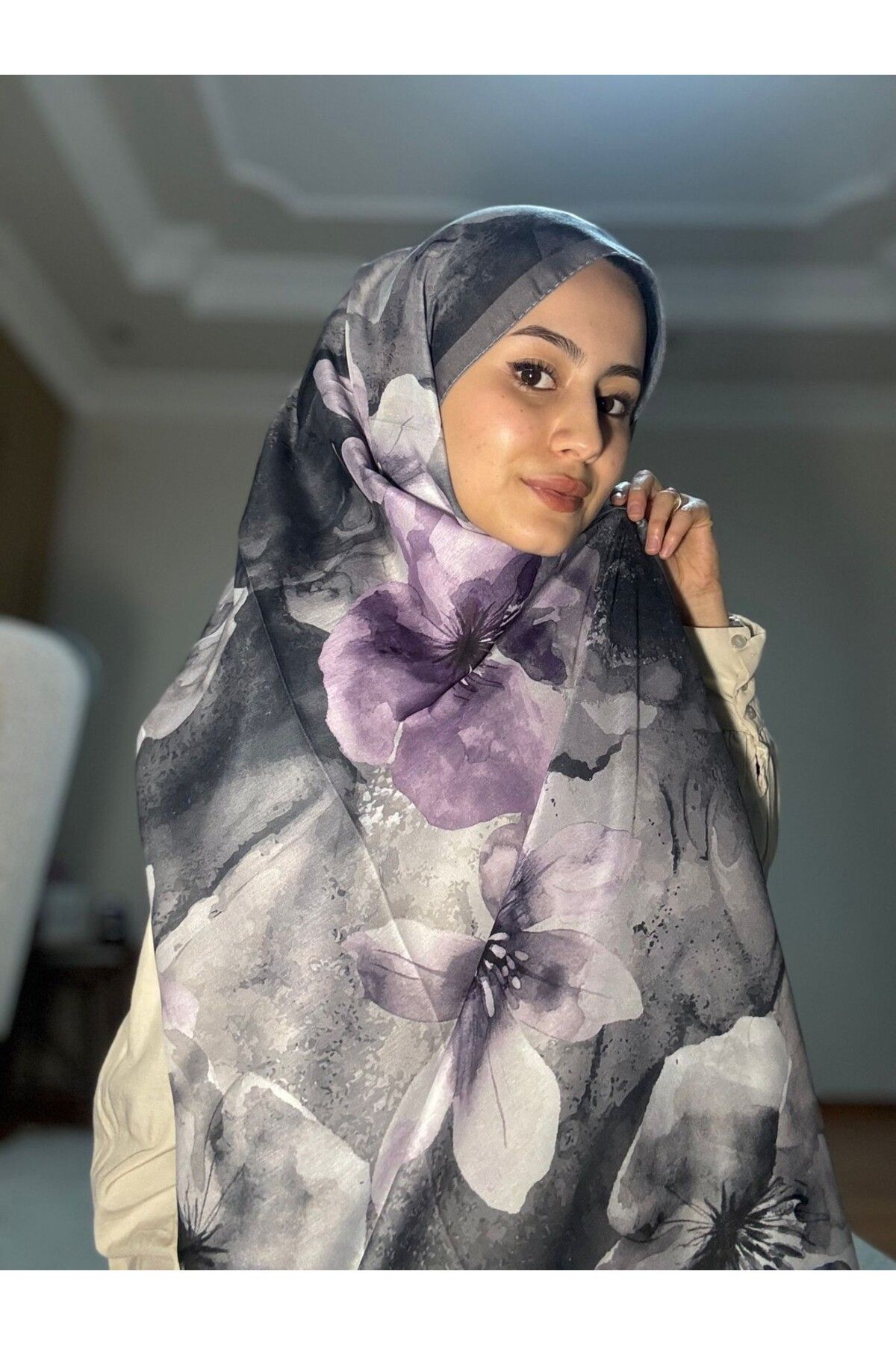 YALENA SCARF Soft Pamuk Şal -Lotus Desen