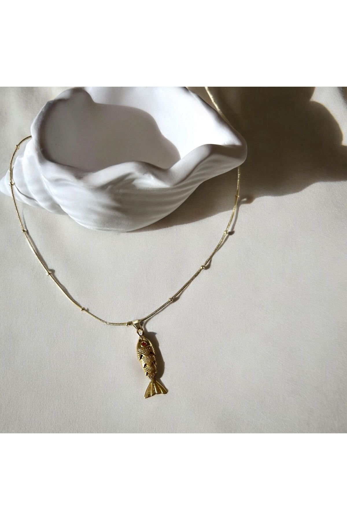 With Accessory Zirkon Taşlı Balık Kolye