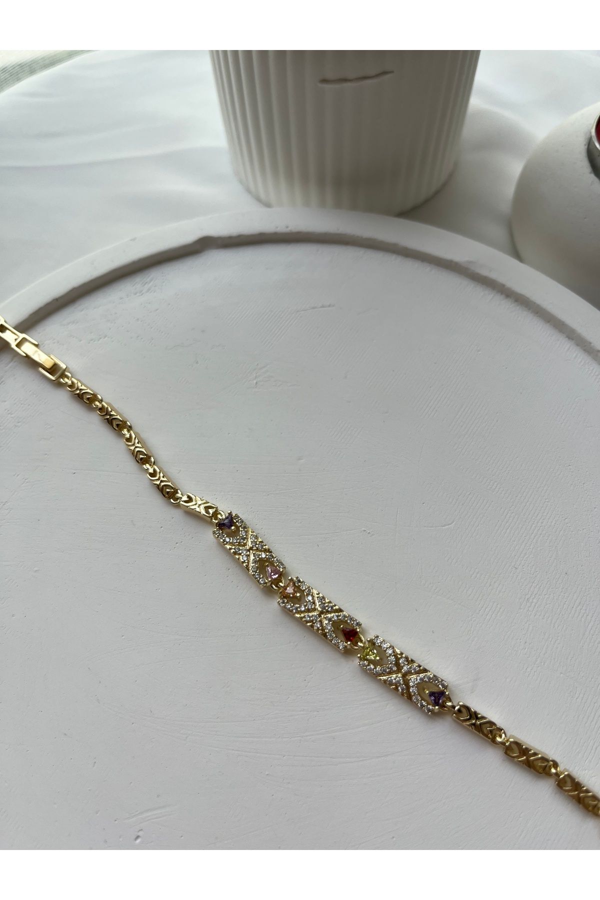 HERA JEWELS Renkl Işıltılı Kolye