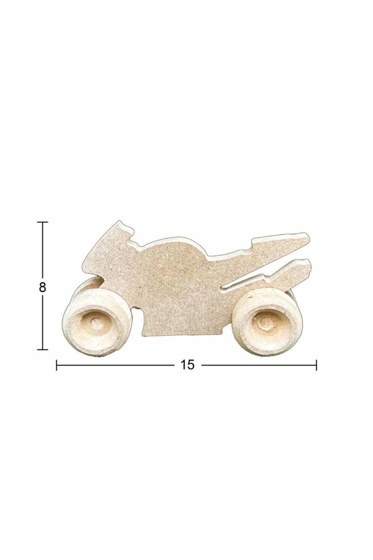İstanbul Hobi Ahşap Oyuncak Motorsiklet 15x8cm OY101