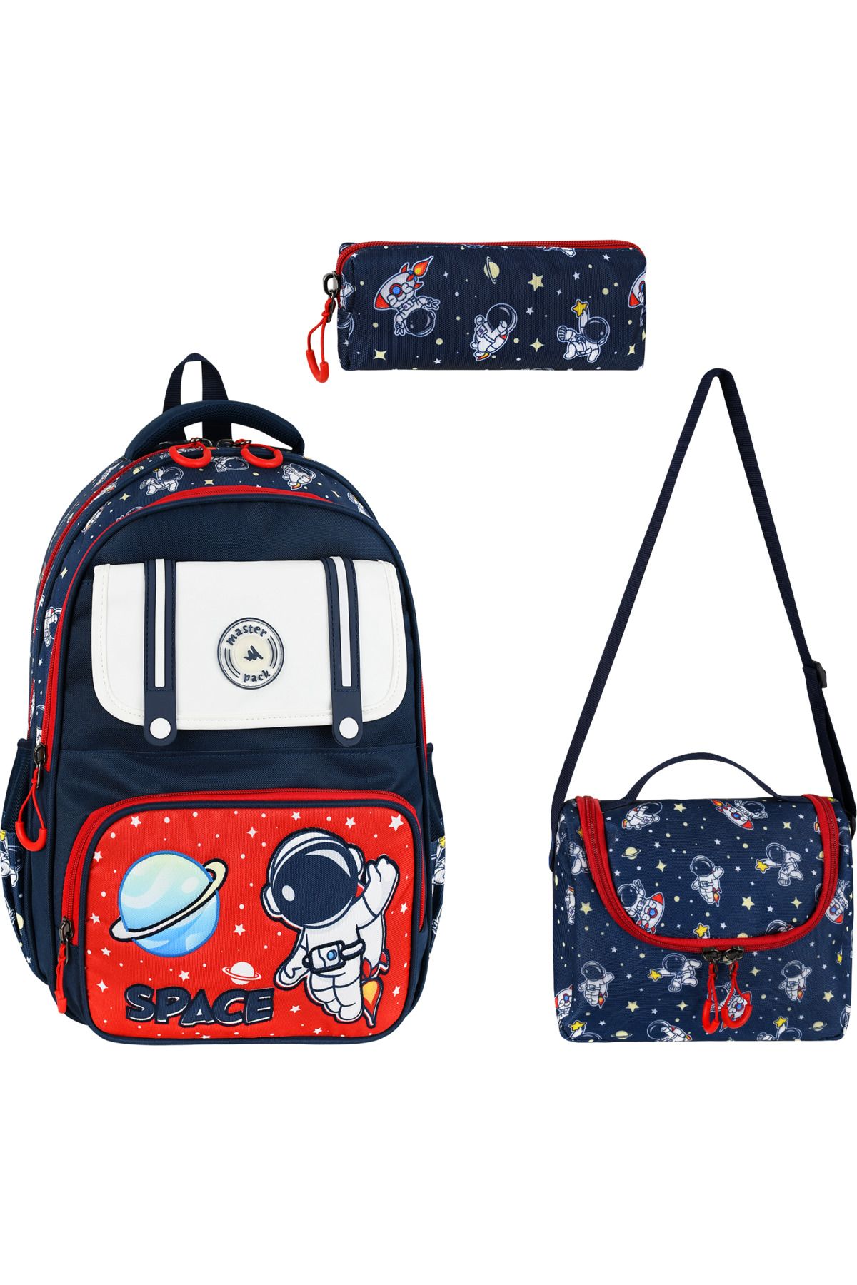 QL ACCESSORY Astronot Kore Tarzı Lisanslı Termal Beslenmeli İlk Okul Çantası seti