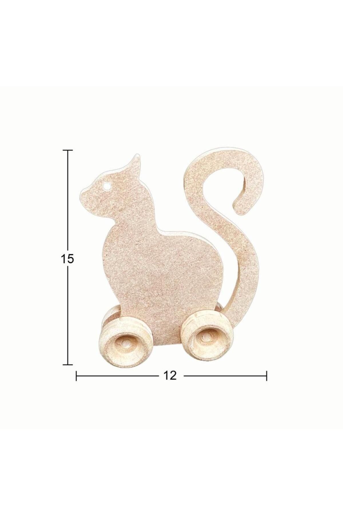 İstanbul Hobi Ahşap Oyuncak Kedi 15x12cm OY108
