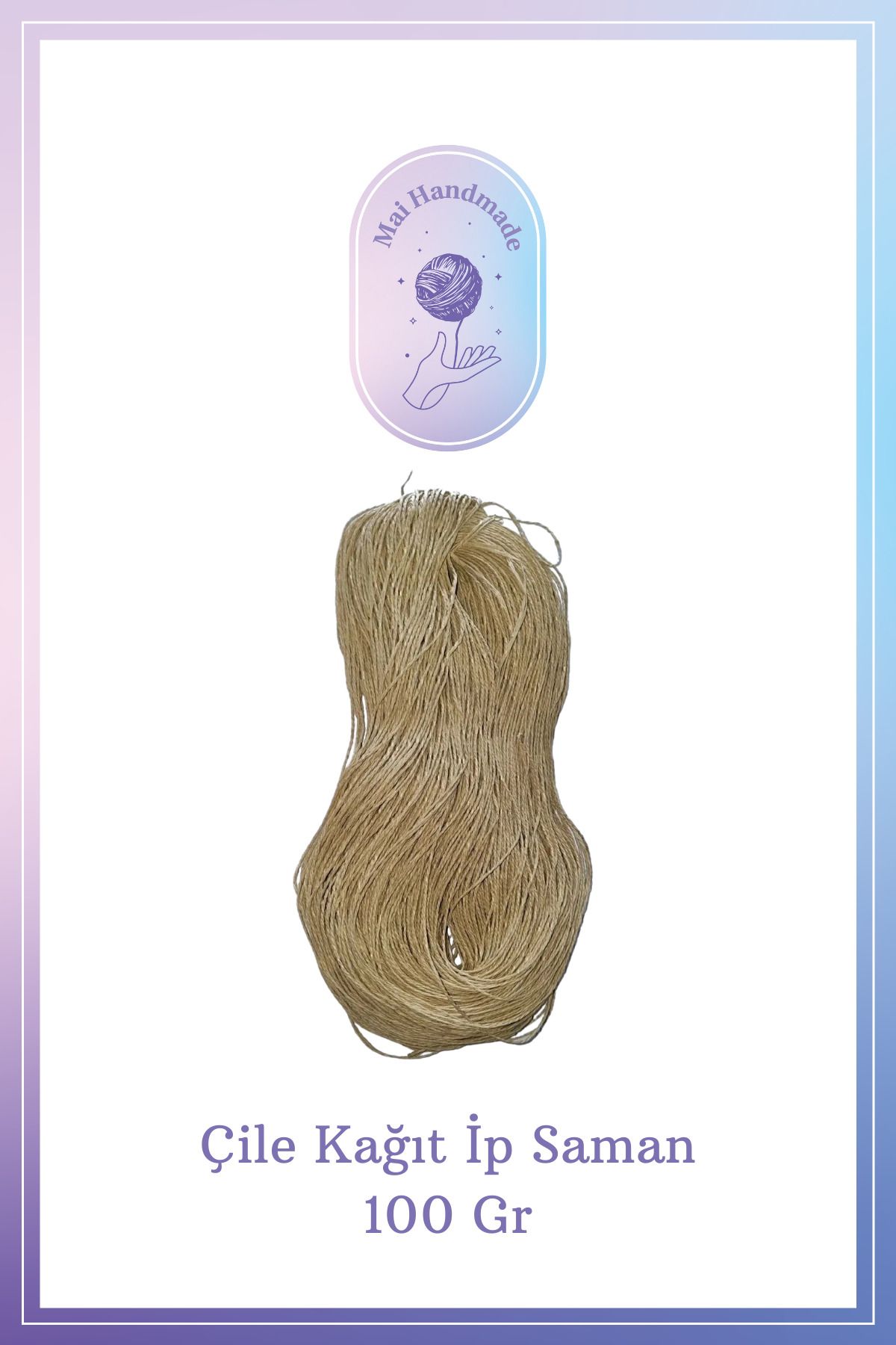 Mai Handmade Hobby ve Örgü Evi Kağıt Ip Örgü Ip 100 gram Doğal Kağıt İp – El Yapımı Dekoratif Örgü ve Paketleme İpi