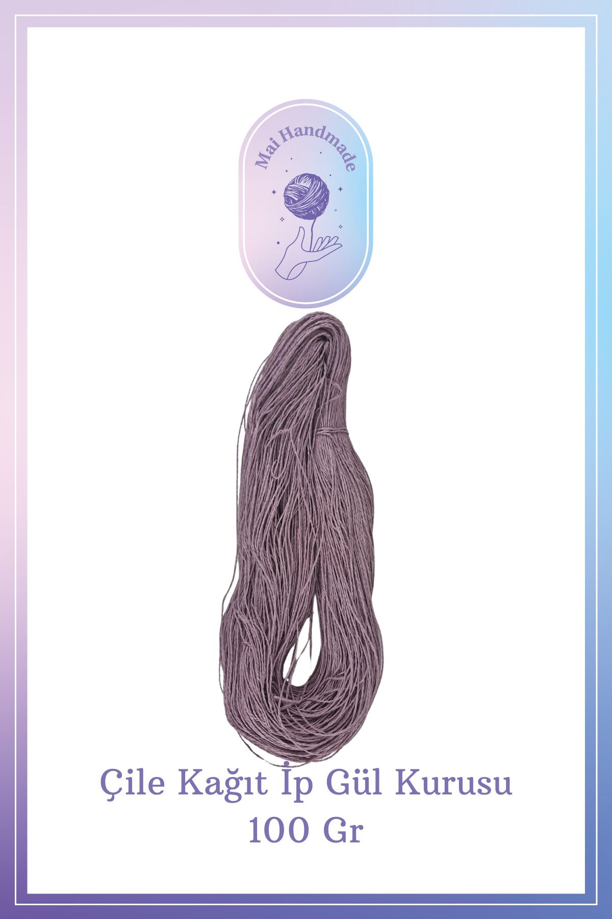 Mai Handmade Hobby ve Örgü Evi Kağıt Ip Örgü Ip 100 gram Doğal Kağıt İp – El Yapımı Dekoratif Örgü ve Paketleme İpi
