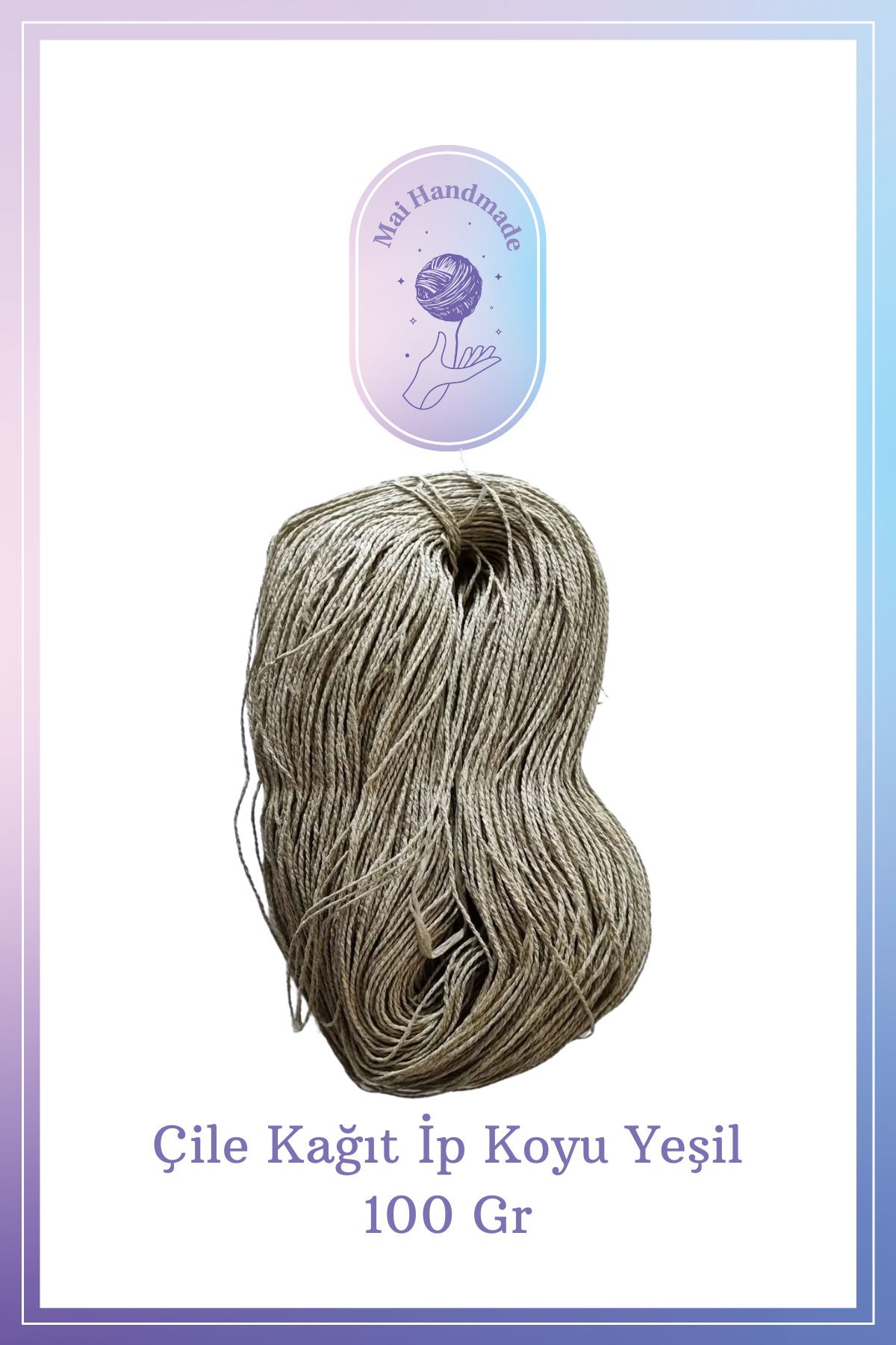 Mai Handmade Hobby ve Örgü Evi Kağıt Ip Örgü Ip 100 gram Doğal Kağıt İp – El Yapımı Dekoratif Örgü ve Paketleme İpi
