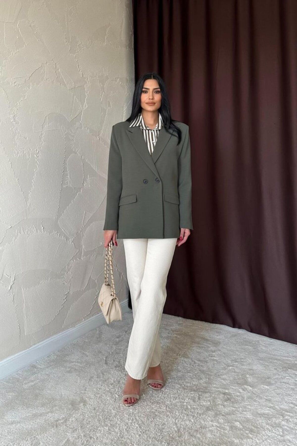 hepimiz alalım Haki Blazer Ceket