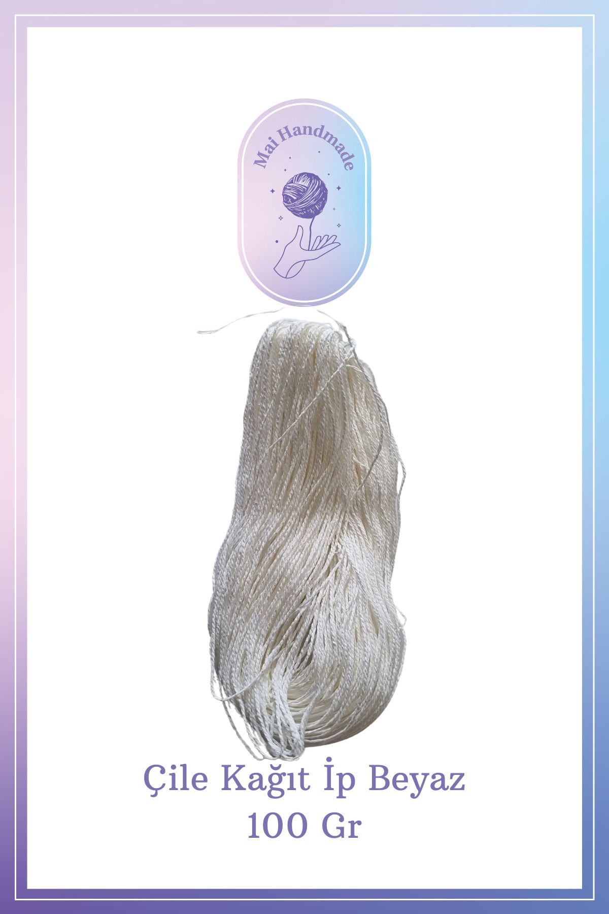 Mai Handmade Hobby ve Örgü Evi Kağıt Ip Örgü Ip 100 gram Doğal Kağıt İp – El Yapımı Dekoratif Örgü ve Paketleme İpi