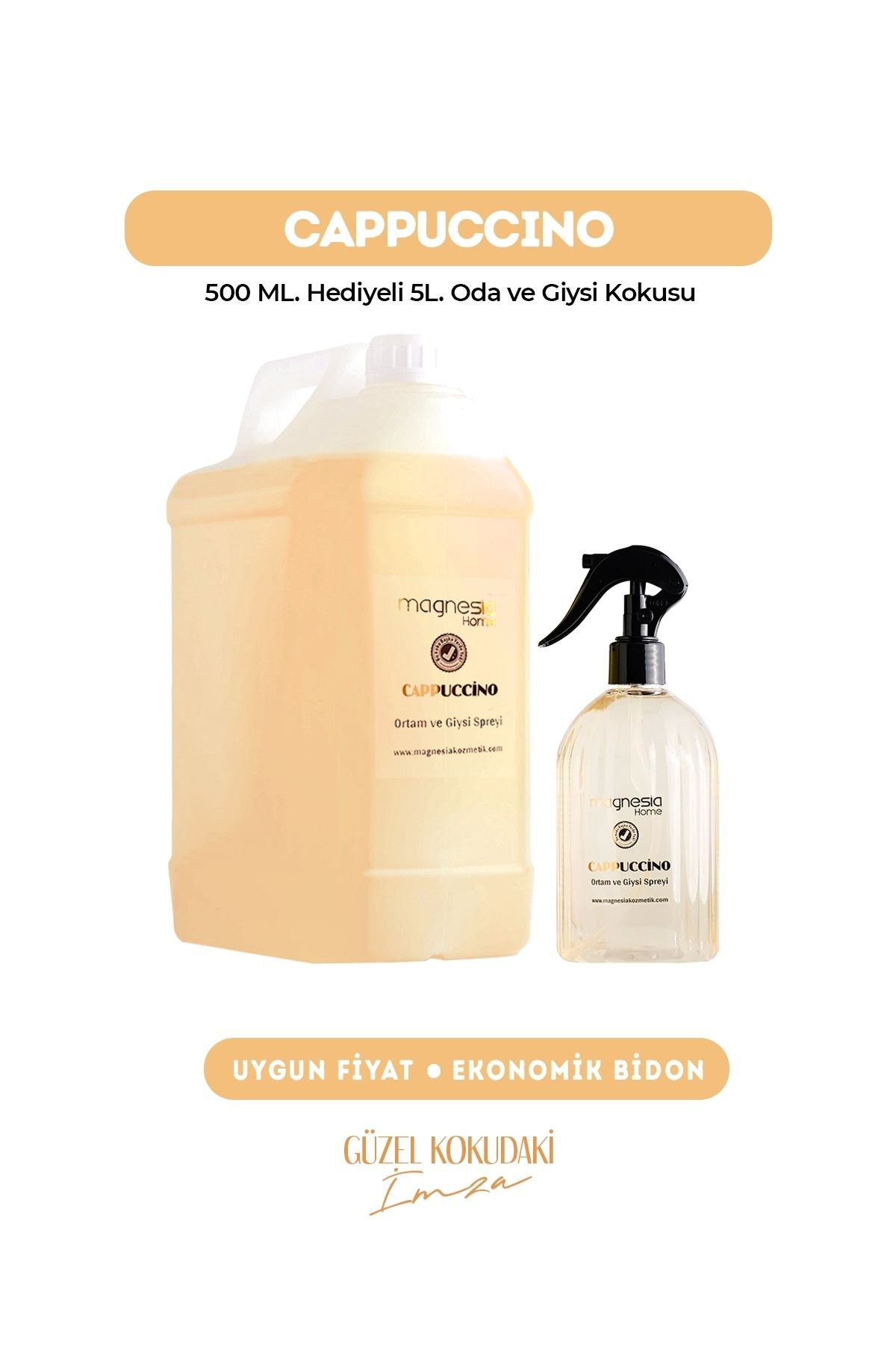 Magnesia Kozmetik Pure Touches Magnesia Capuccino Parfüm Sprey Oto,Ortam ve Tekstil Spreyi 5Lt. Yüksek kalıcılık
