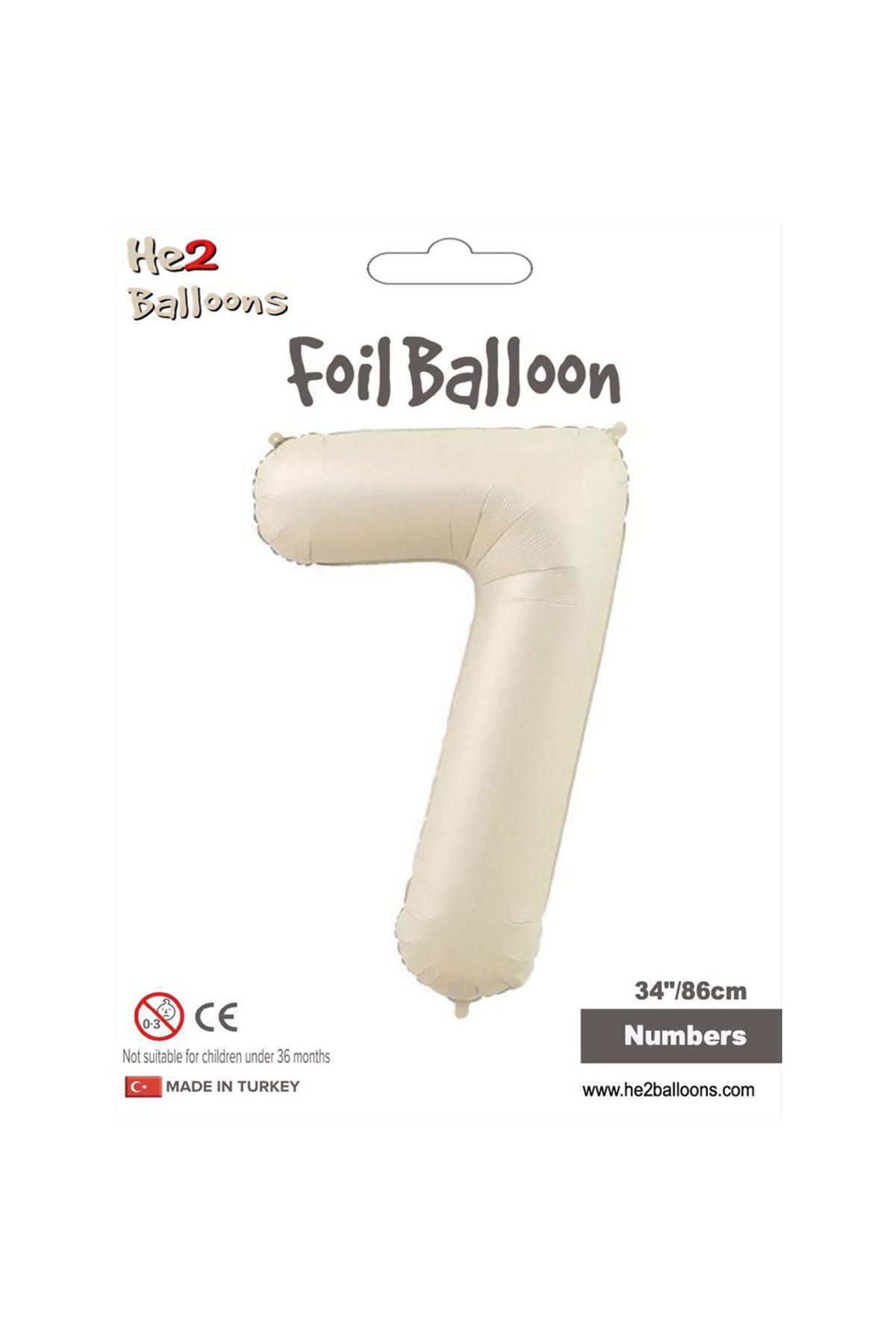 Vipfoni 7 Rakam Krem Folyo Balon 34"