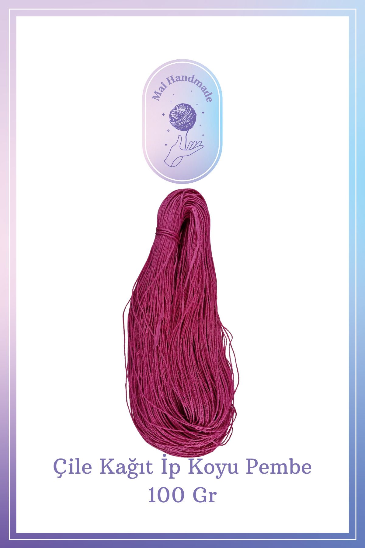 Mai Handmade Hobby ve Örgü Evi Kağıt Ip Örgü Ip 100 gram Doğal Kağıt İp – El Yapımı Dekoratif Örgü ve Paketleme İpi