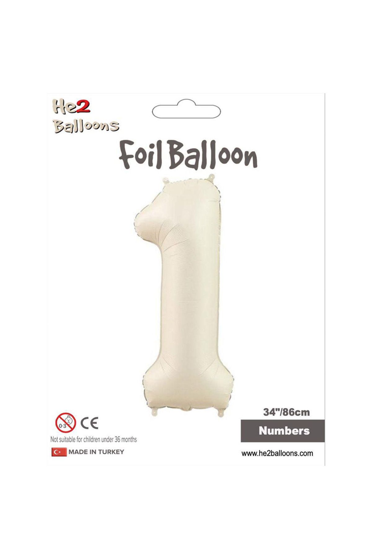 Vipfoni 1 Rakam Krem Folyo Balon 34"