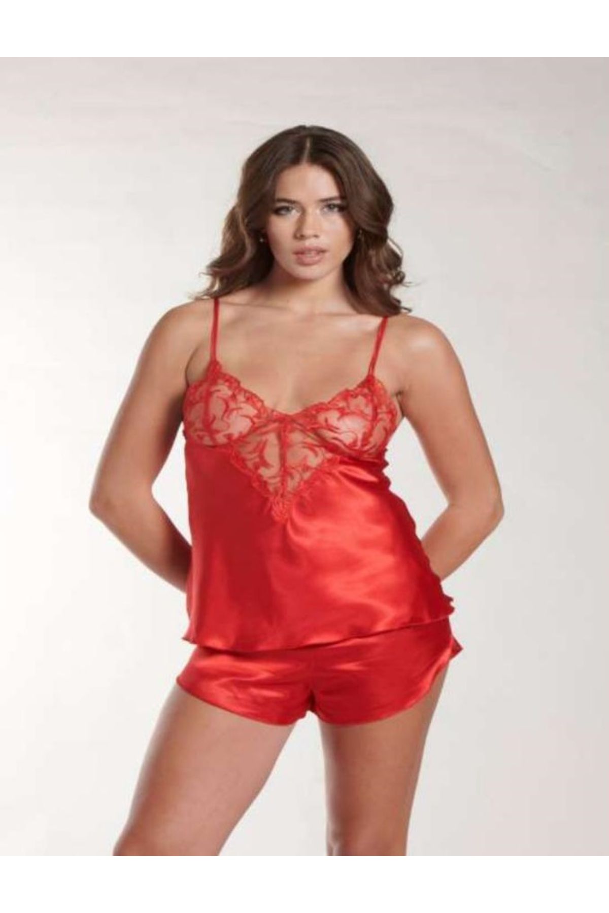 Visatin Lingerie VİSATİN LİNGERİE KADIN ŞORTLU TAKIM GECELİK