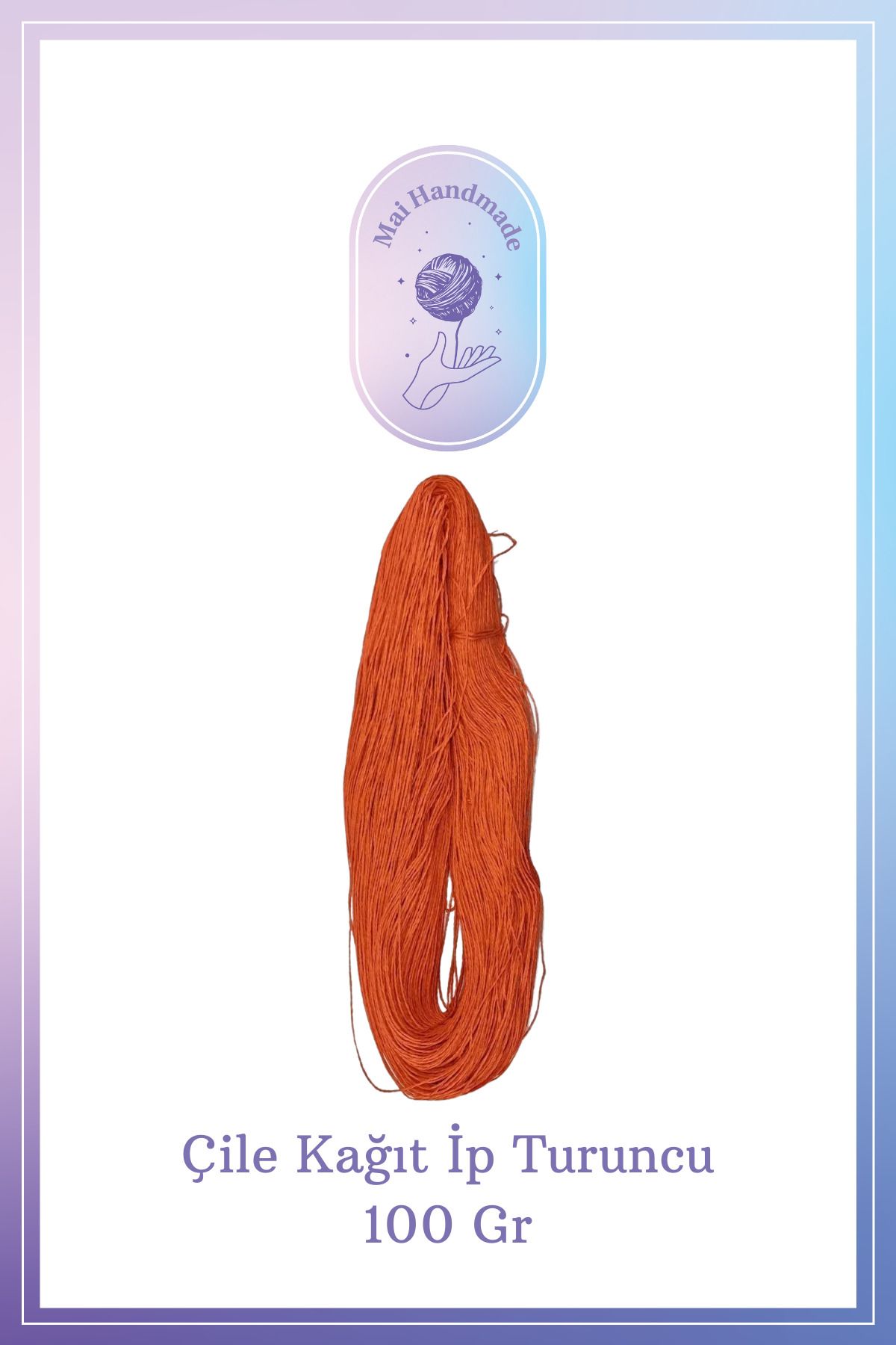 Mai Handmade Hobby ve Örgü Evi Kağıt Ip Örgü Ip 100 gram Doğal Kağıt İp – El Yapımı Dekoratif Örgü ve Paketleme İpi