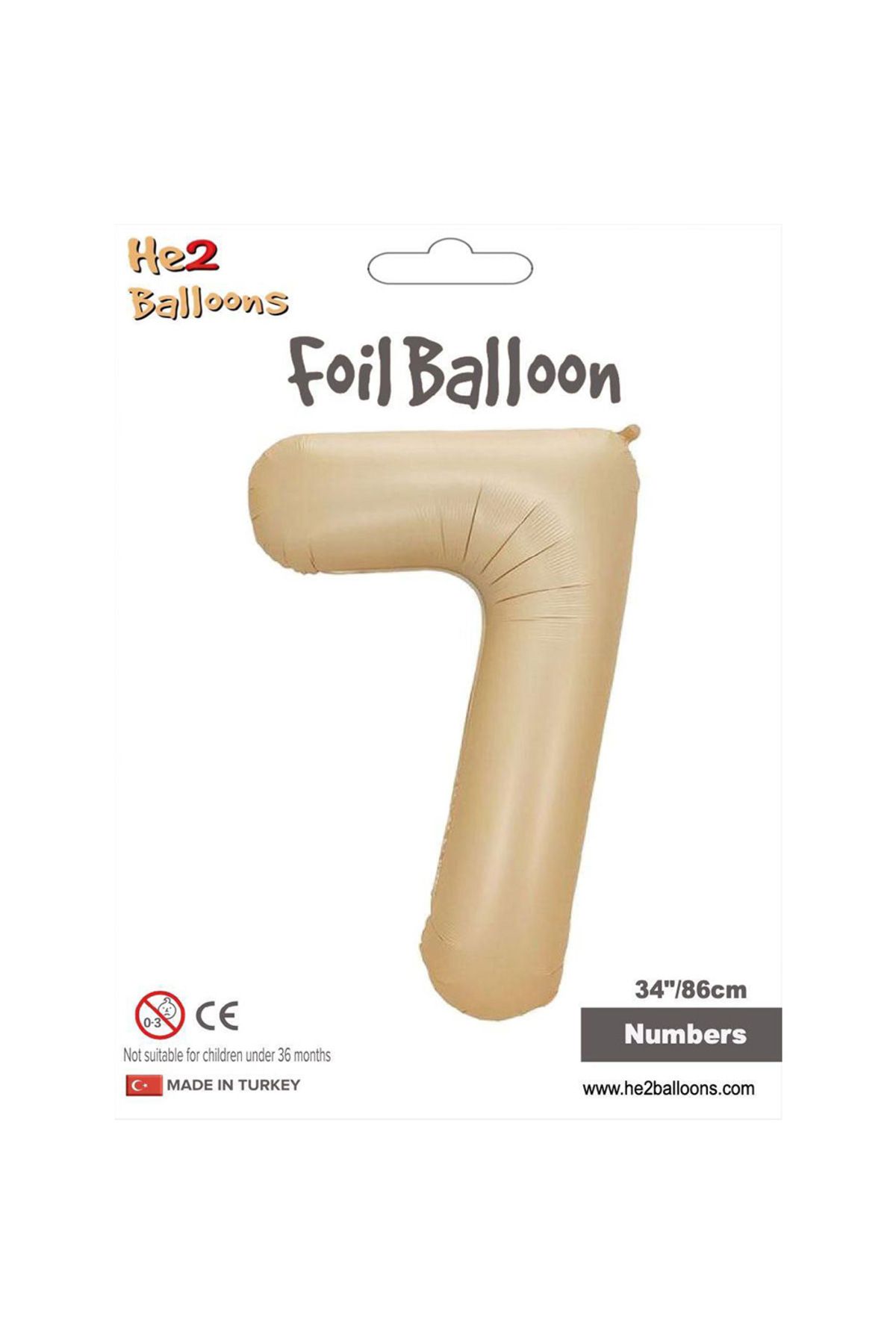 Vipfoni 7 Rakam Karamel Folyo Balon 34"