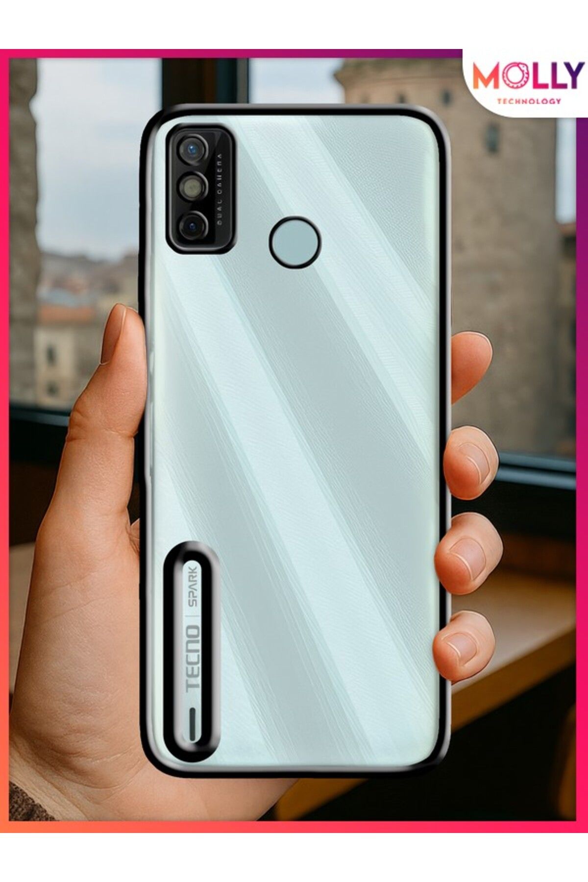 Molly TECNO SPARK 6 GO İçin Kenarları Siyah Lens Koruyuculu Lou Lazer Şeffaf Silikon Kılıf