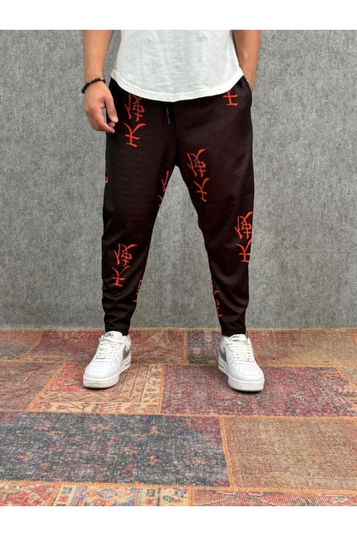 FıttingRoom Beli Lastikli Chinese Desenli Baggy Pantolon