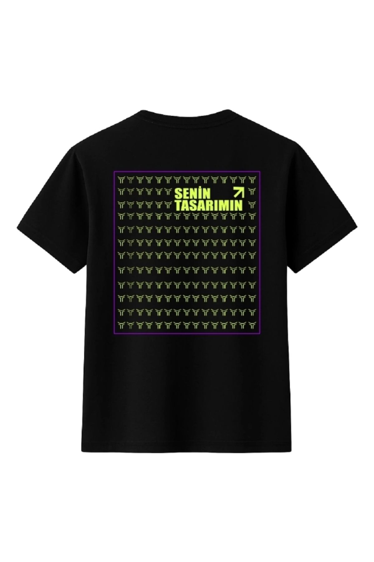 Silerra Çocuk Arka Sizin Tasarımınız Basic Tshirt - Siyah
