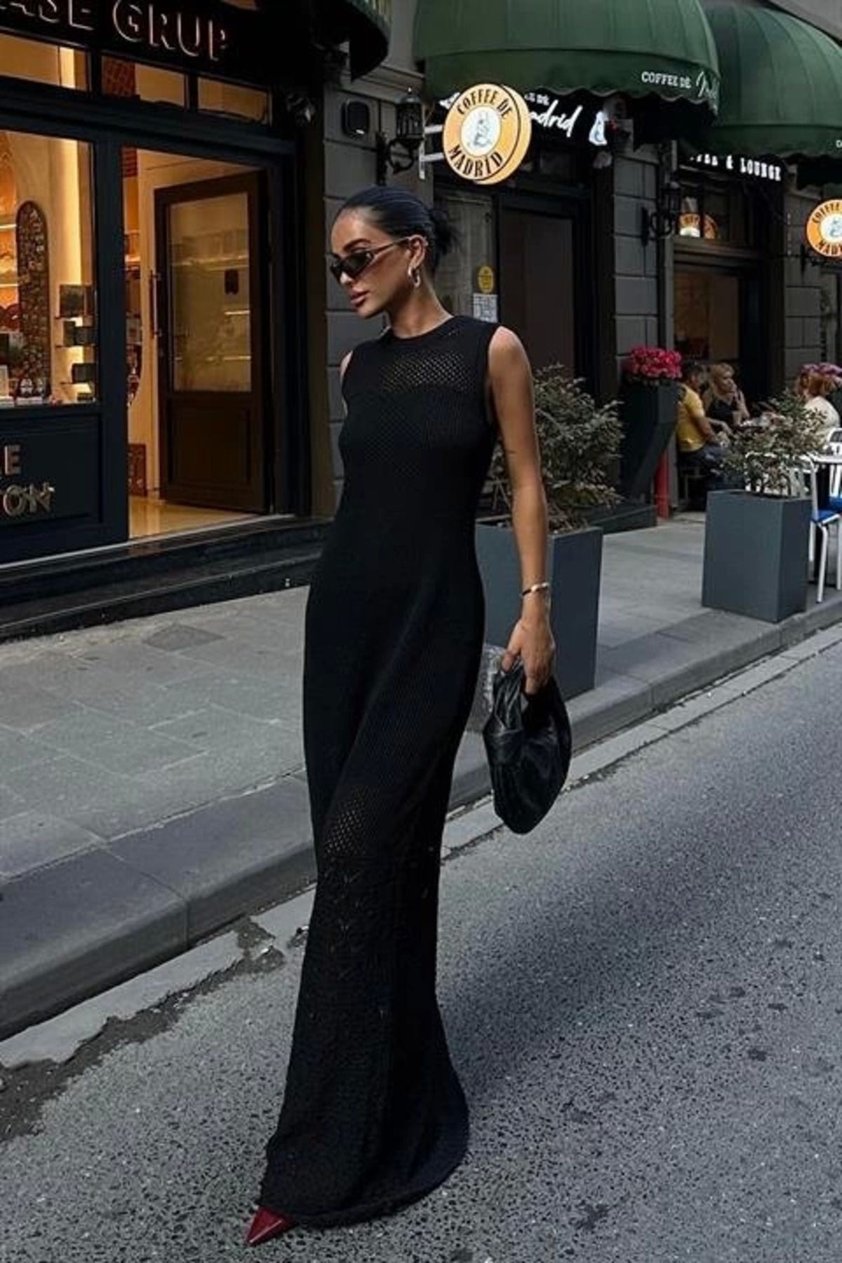 Omarı Afro Ajurlu Maksi Elbise 2796