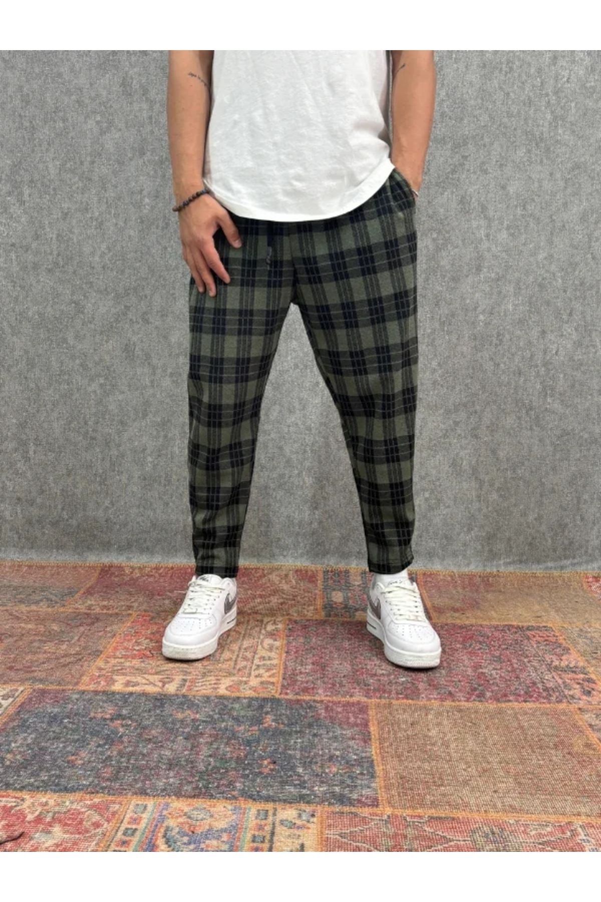 FıttingRoom Beli Lastikli Desenli Baggy Pantolon
