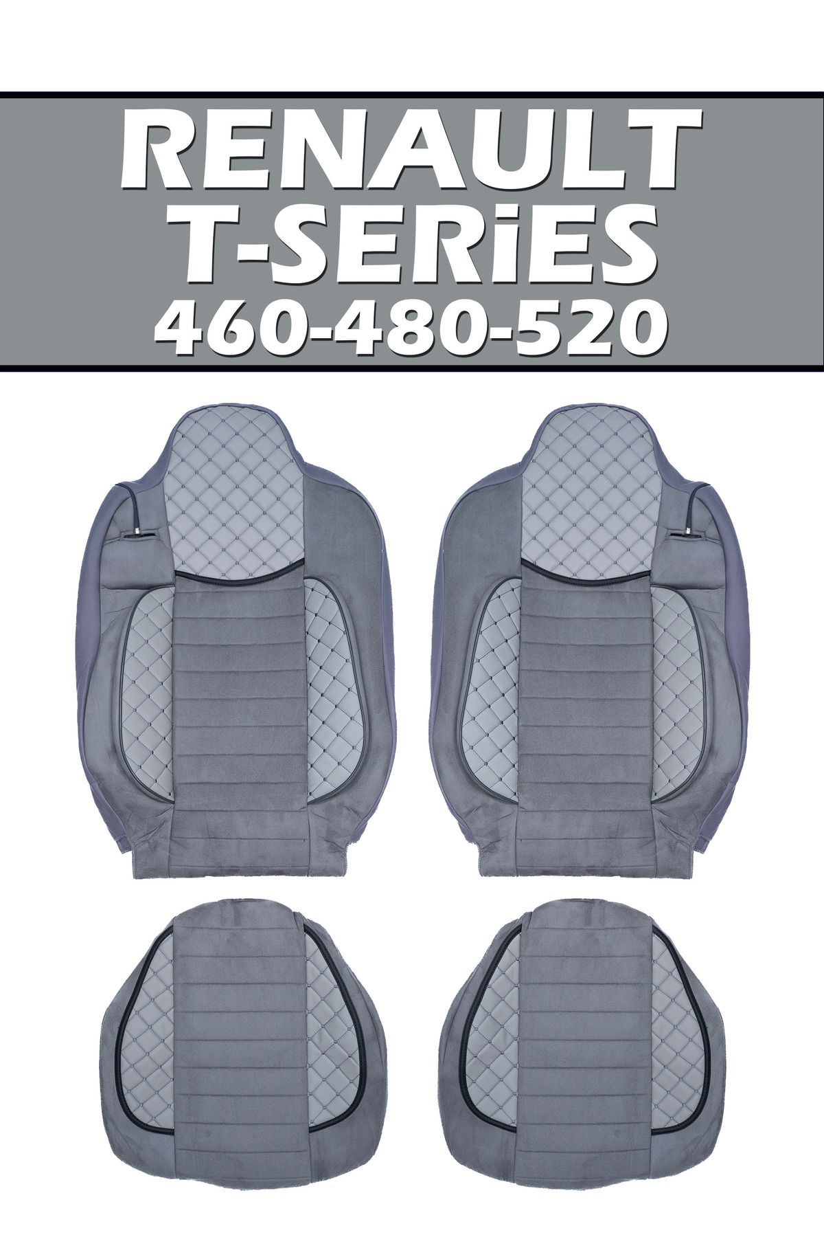 VIPTIRSHOP RENAULT T-SERİES 460-480-520 (2014-2025) DERİ SÜET ORTAPEDİK KOLTUK KILIFI