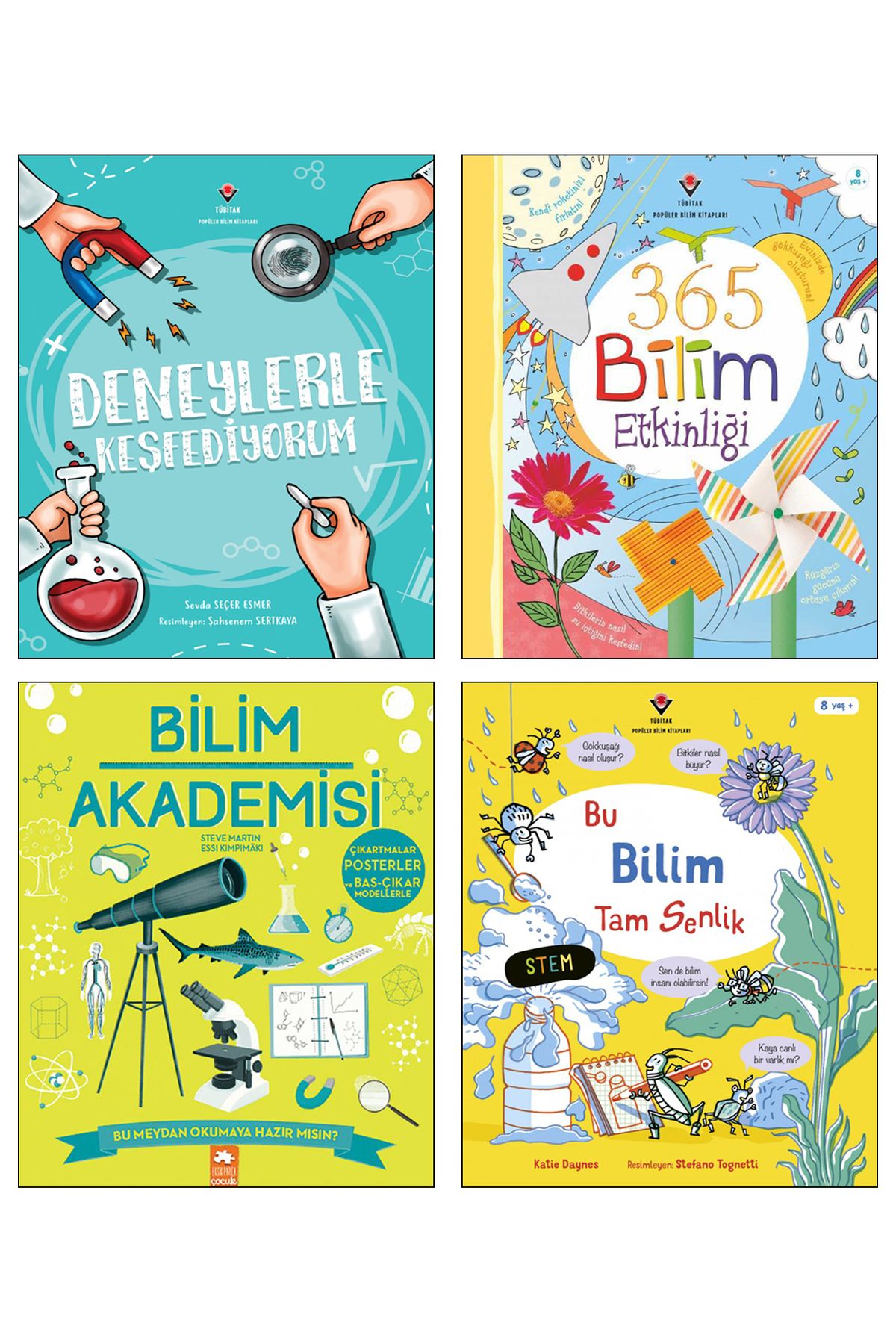 Tübitak Yayınları Deneylerle Keşfediyorum 365 Bilim Etkinliği Bilim Akademisi Steve Martin Bu Bilim Tam Senlik 4lü Set