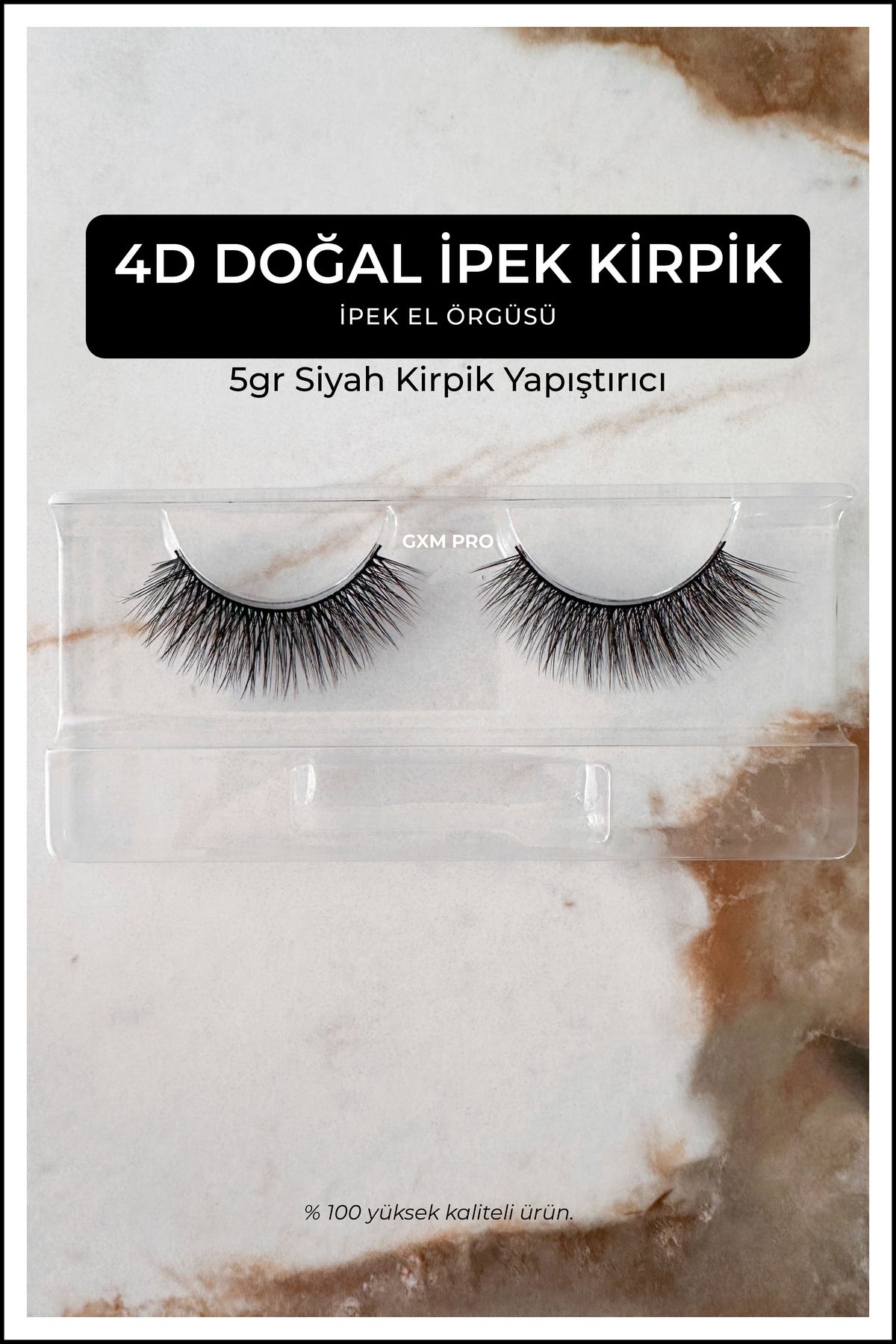 GXMPRO %100 İpek Kirpik, Takma Kirpik + Kirpik Yapıştırıcı Set