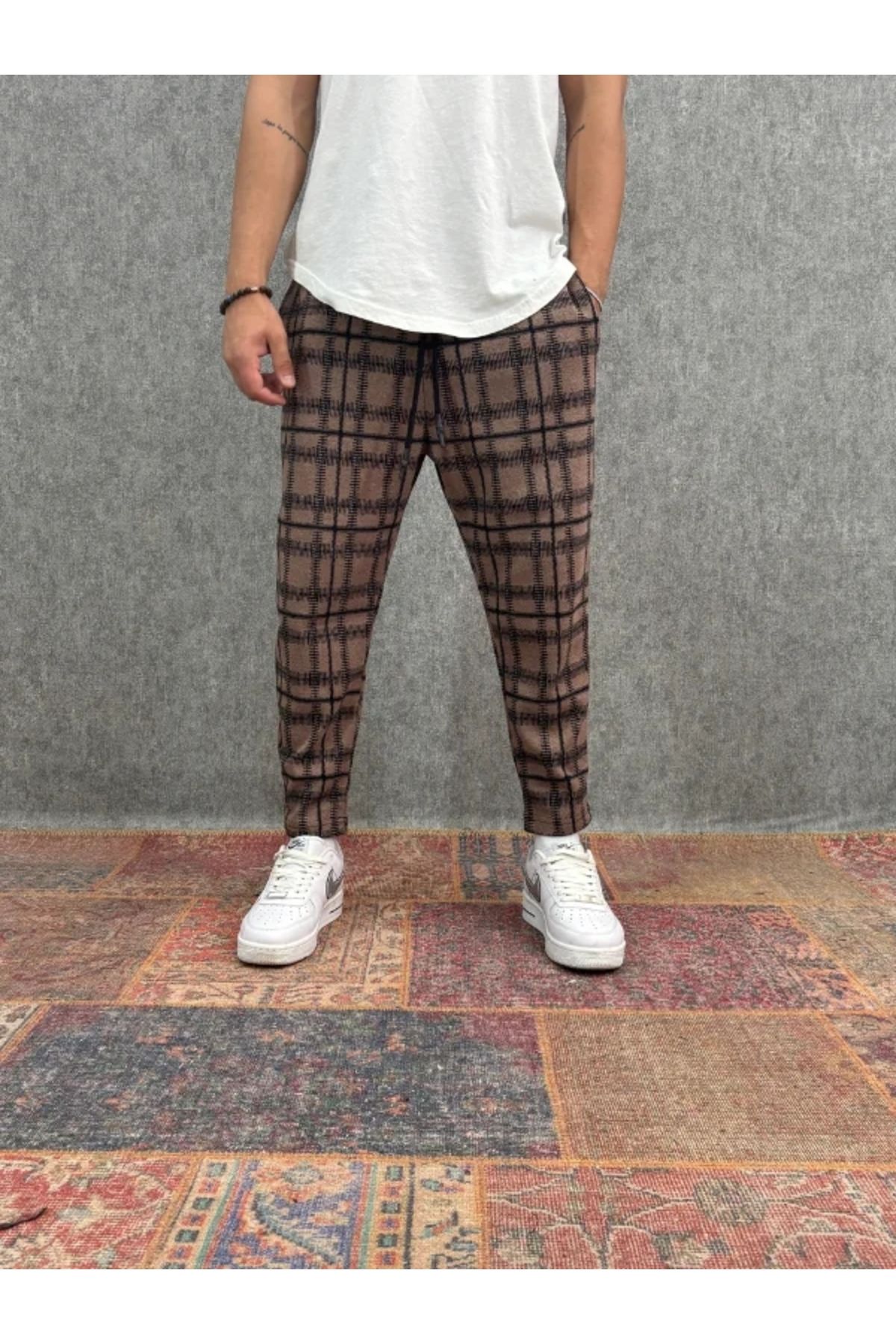 FıttingRoom Beli Lastikli Desenli Baggy Pantolon