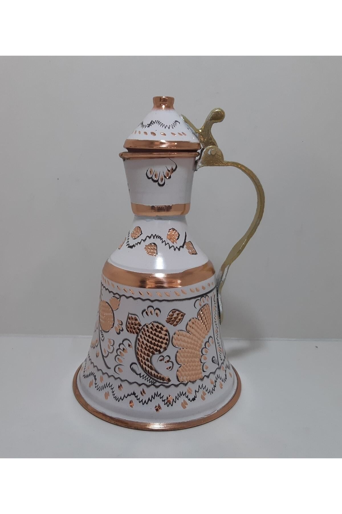 Saatistan Bakır Mini Güğüm No 2 Beyaz Elişi, şık ve doğal dekoratif aksesuar