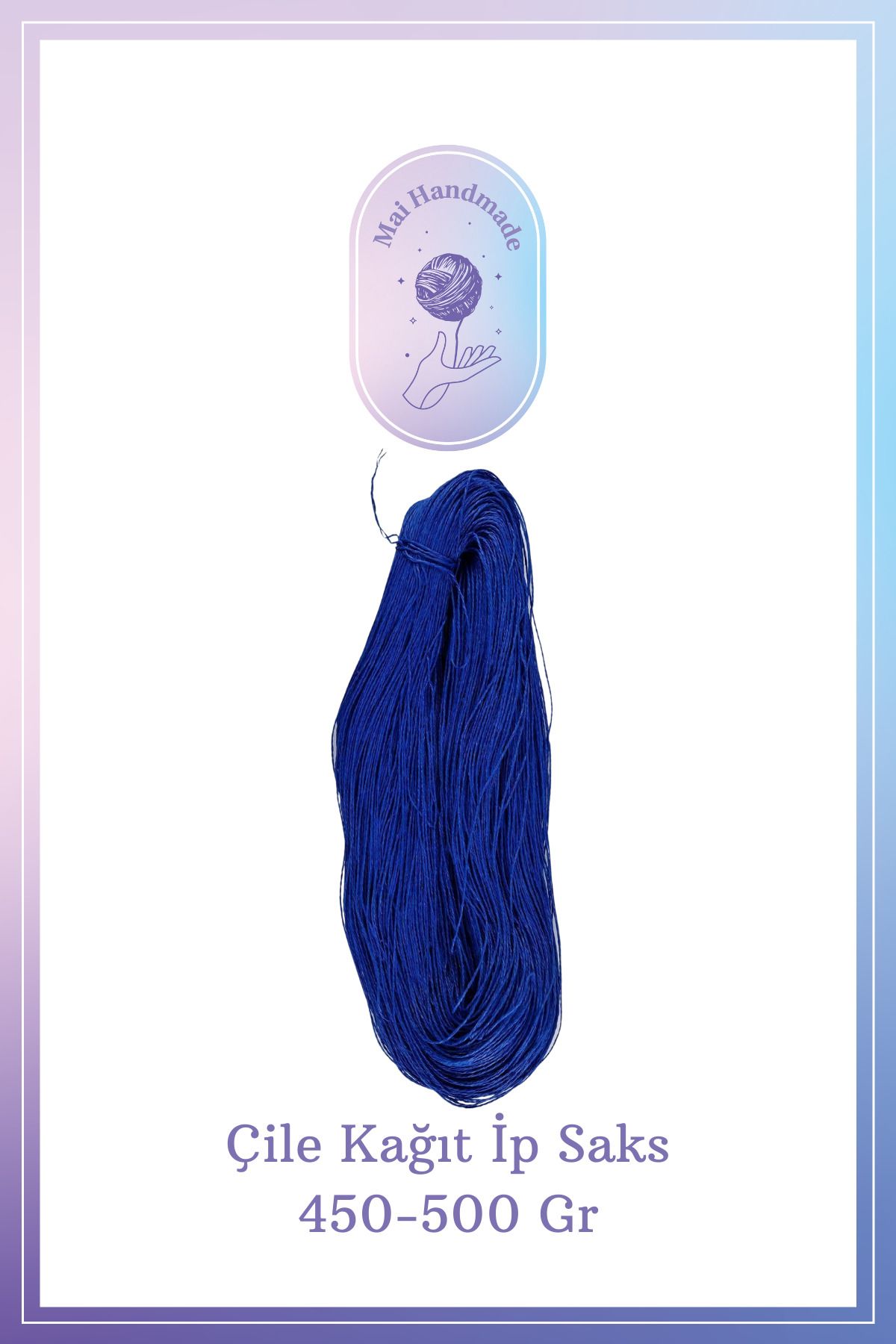 Mai Handmade Hobby ve Örgü Evi Doğal Kağıt İp El Yapımı Dekoratif Örgü ve Paketleme İpi El Sanatları ve Hediye Paketleme 450-500Gr