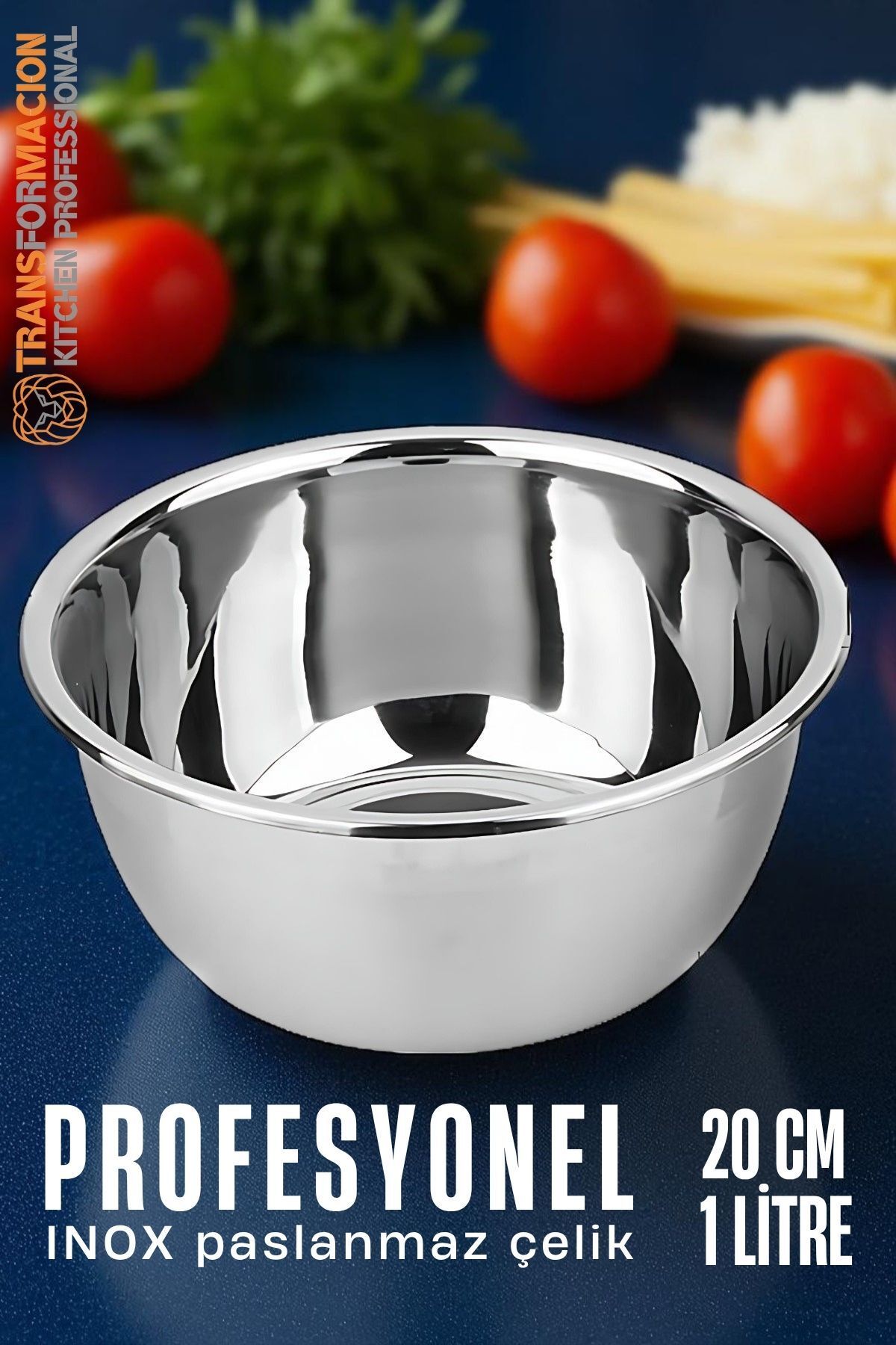 Transformacion Inox Kase - 20 Cm 1 Litre Karıştırma Kabı Profesyonel 304 Paslanmaz Çelik 721835