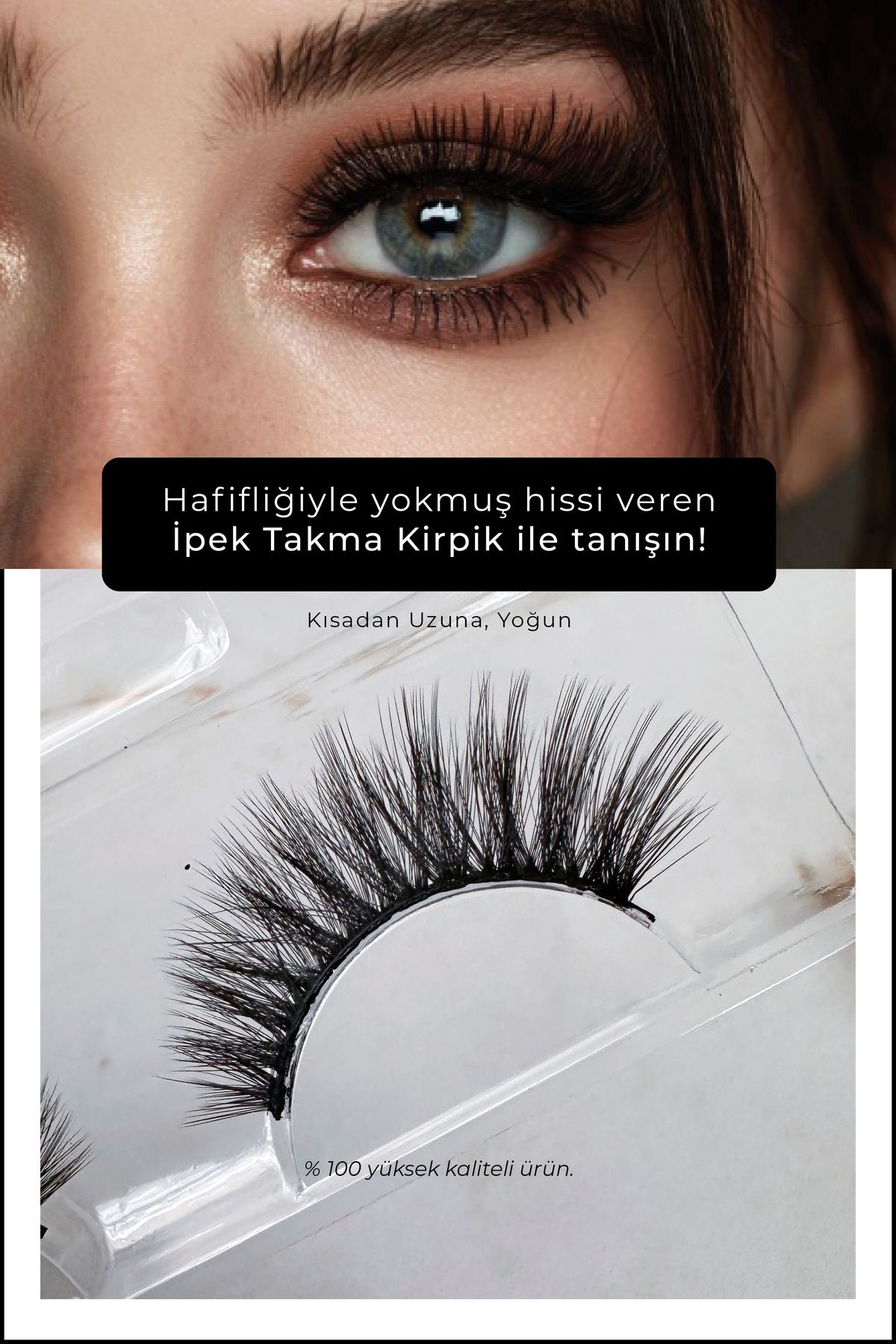 Nera Classy New Tekrar Kullanılabilir İpek Takma Kirpik, Takma Kirpik Ultra Hafif